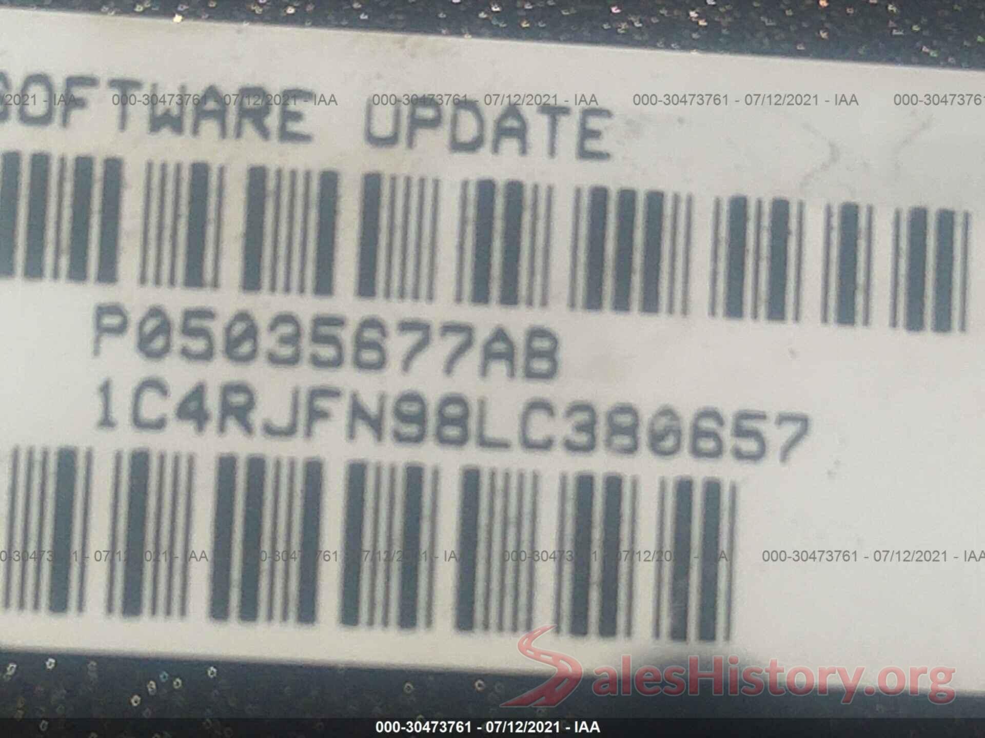 1C4RJFN98LC380657 2020 JEEP GRAND CHEROKEE