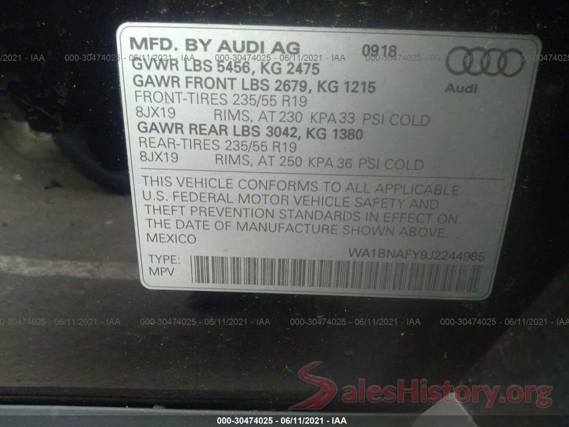 WA1BNAFY9J2244985 2018 AUDI Q5