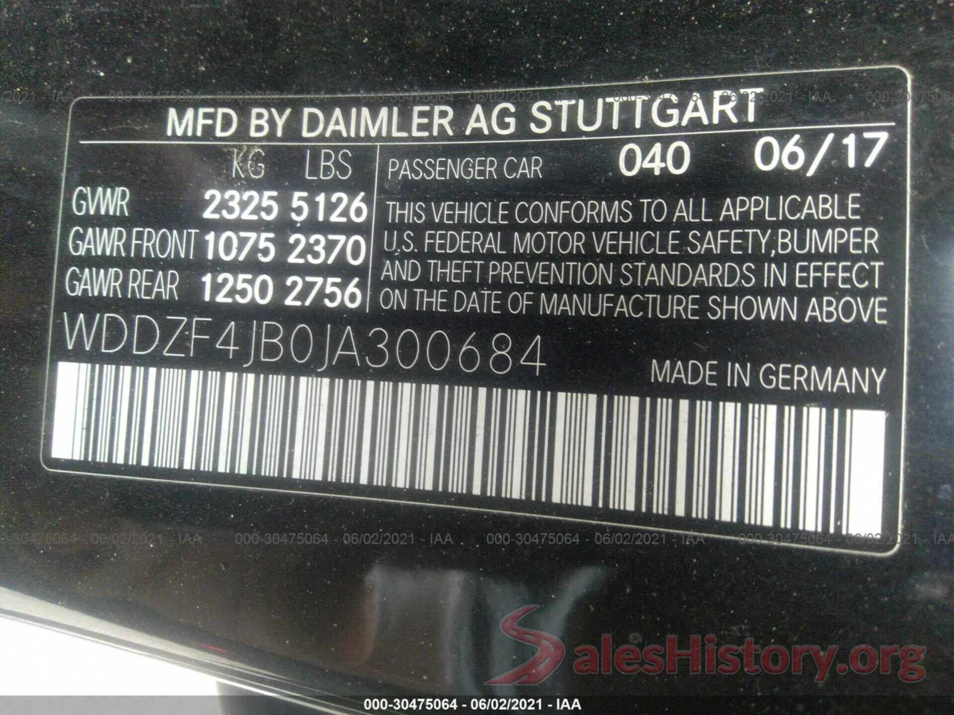 WDDZF4JB0JA300684 2018 MERCEDES-BENZ E-CLASS