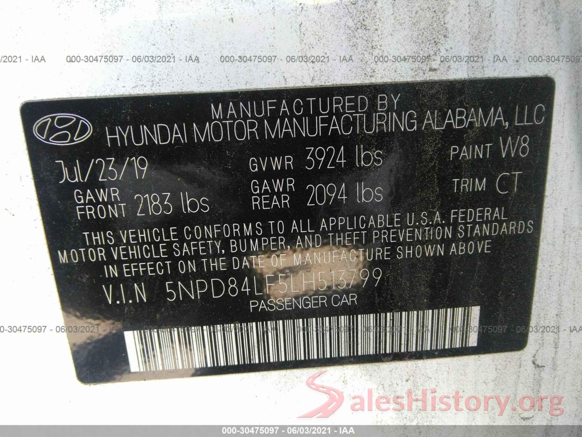 5NPD84LF5LH513799 2020 HYUNDAI ELANTRA