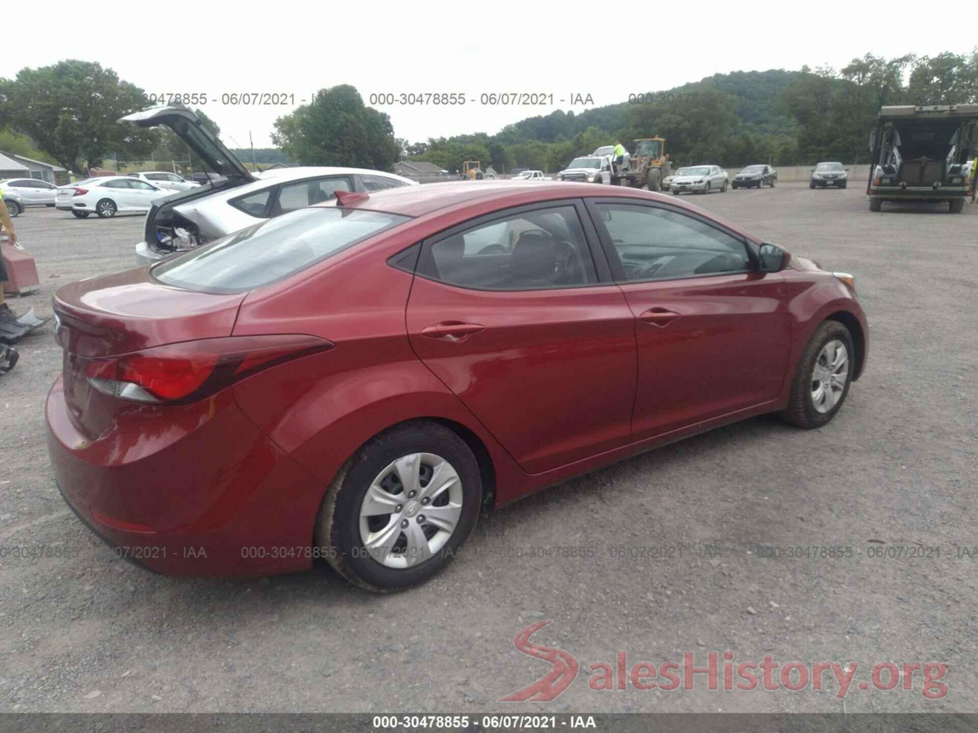 5NPDH4AE7GH786498 2016 HYUNDAI ELANTRA