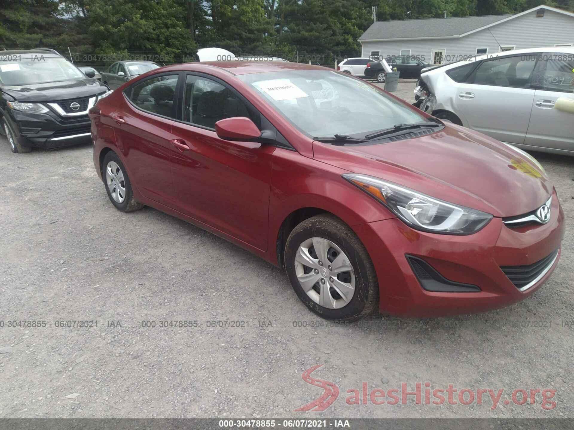 5NPDH4AE7GH786498 2016 HYUNDAI ELANTRA