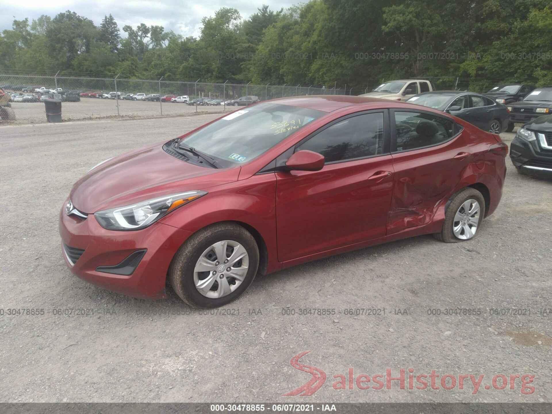 5NPDH4AE7GH786498 2016 HYUNDAI ELANTRA