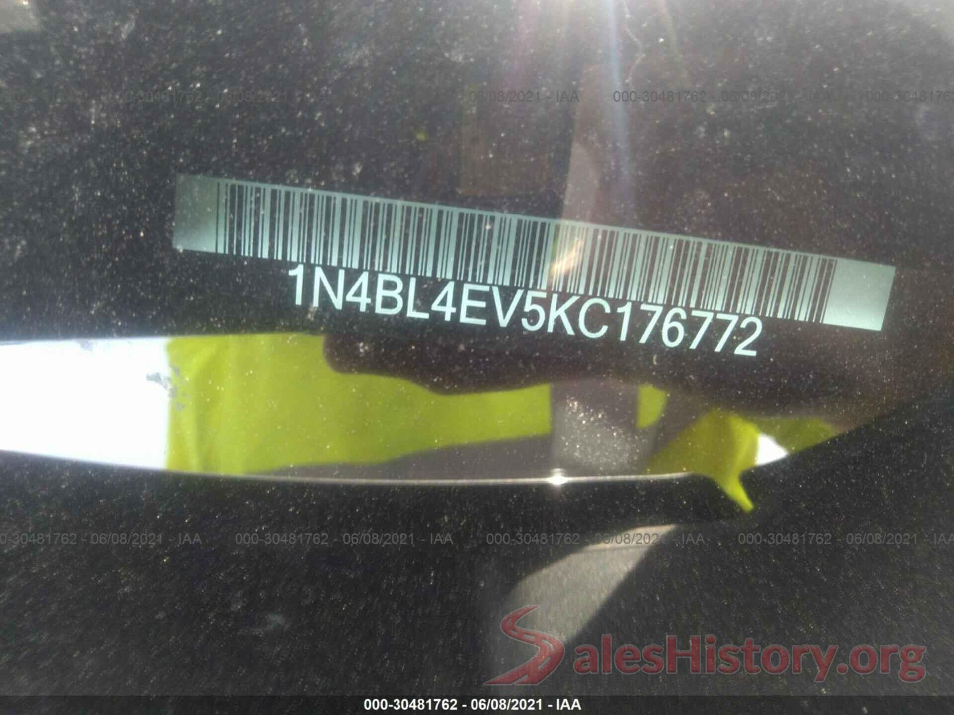 1N4BL4EV5KC176772 2019 NISSAN ALTIMA