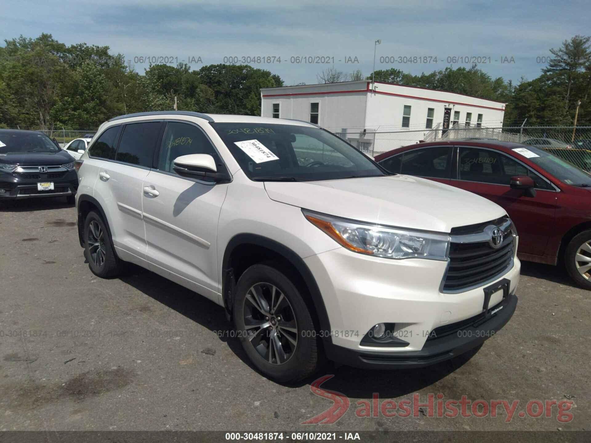 5TDJKRFH2GS247351 2016 TOYOTA HIGHLANDER