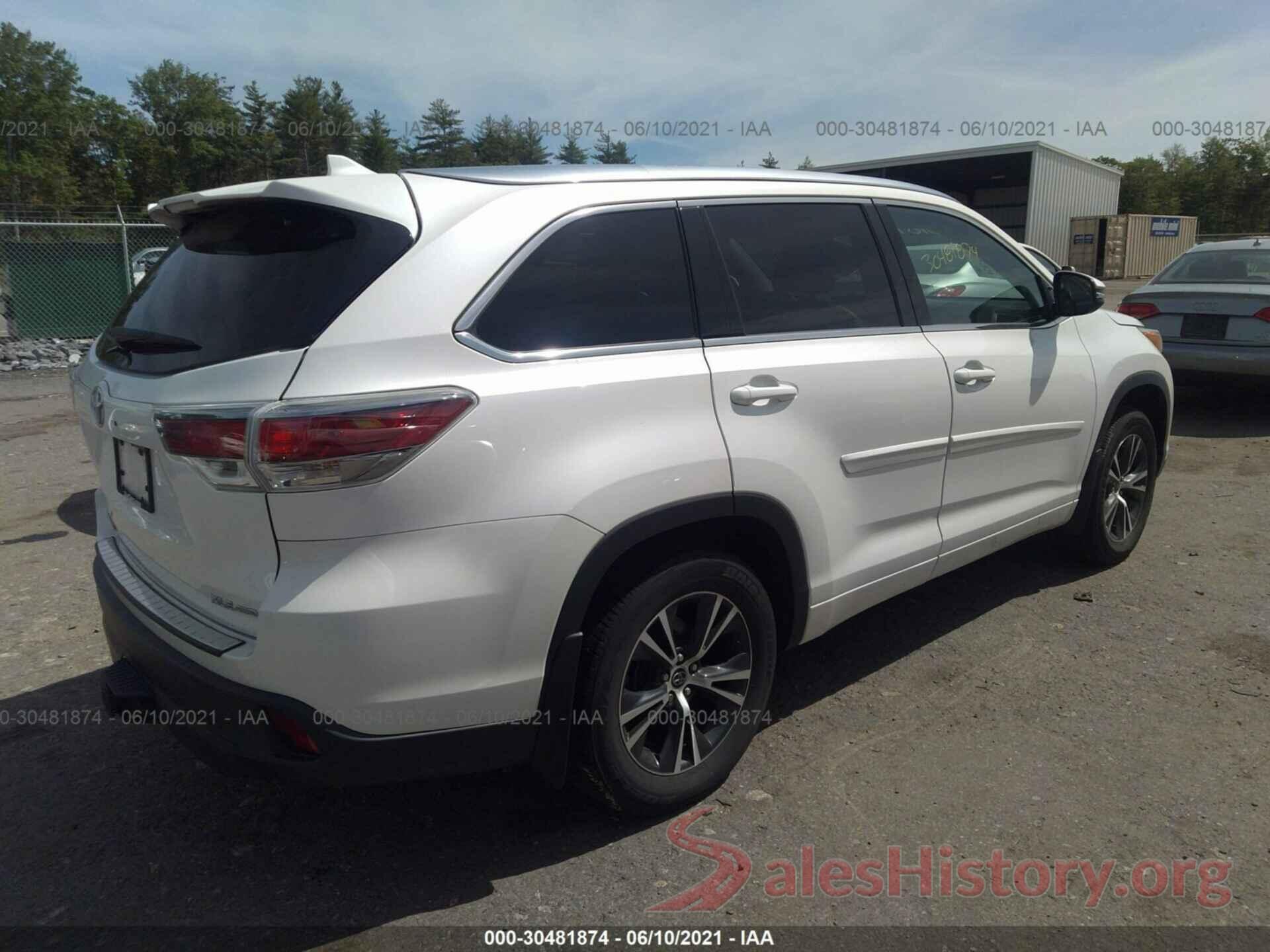 5TDJKRFH2GS247351 2016 TOYOTA HIGHLANDER