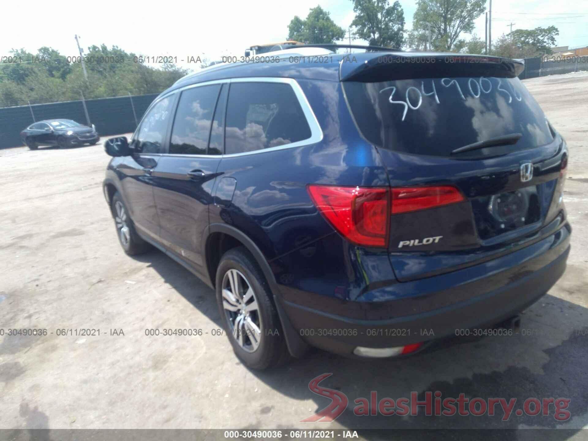 5FNYF6H8XGB071037 2016 HONDA PILOT