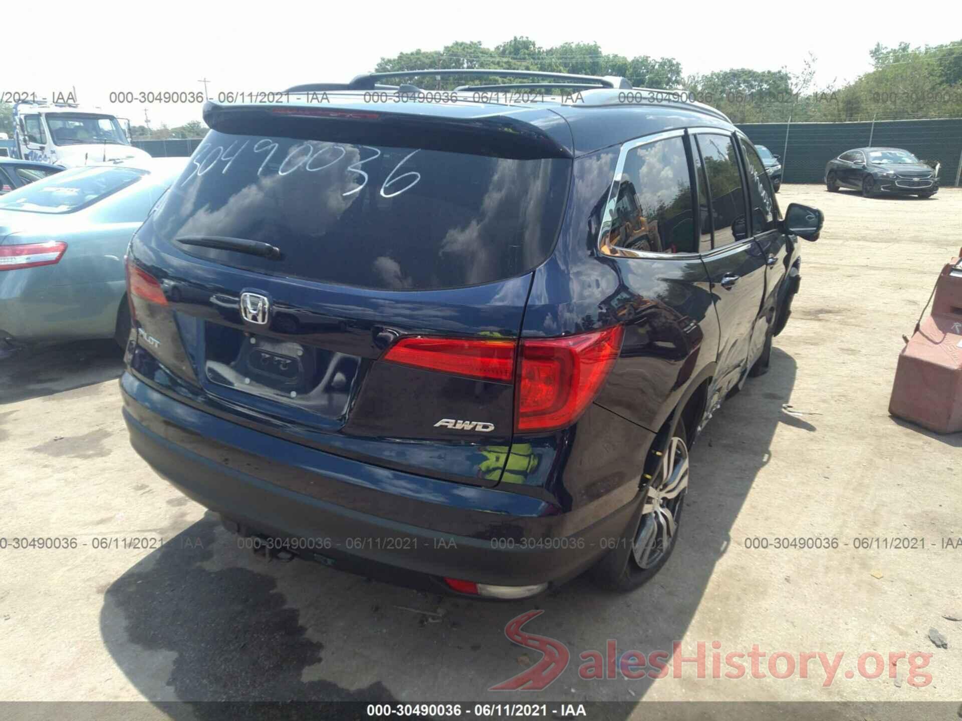 5FNYF6H8XGB071037 2016 HONDA PILOT