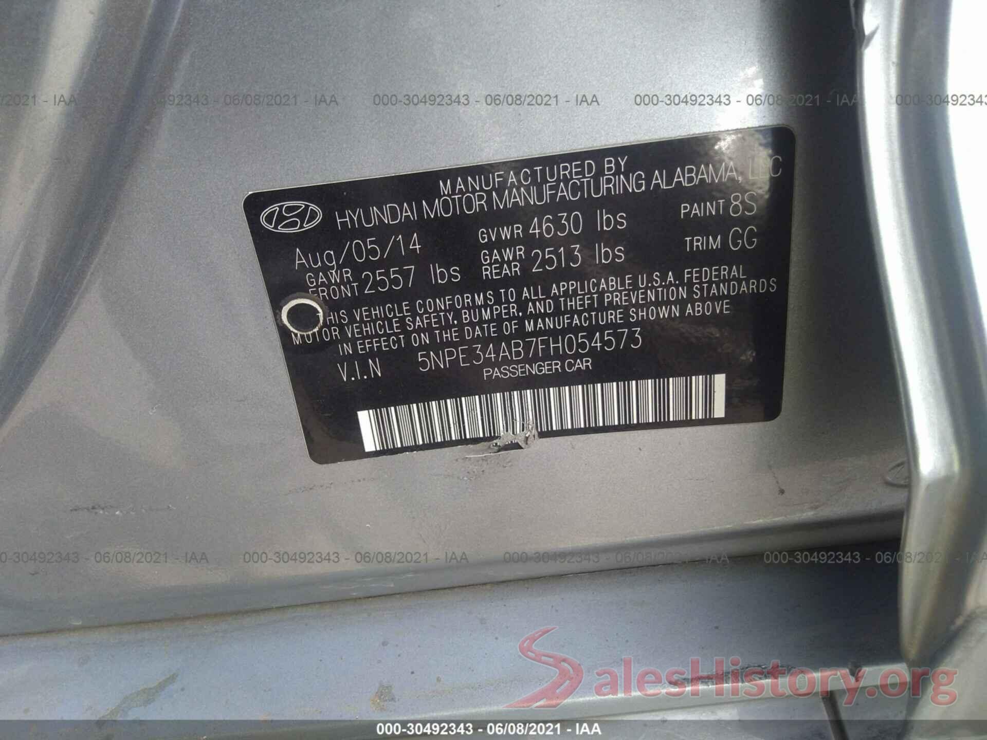 5NPE34AB7FH054573 2015 HYUNDAI SONATA