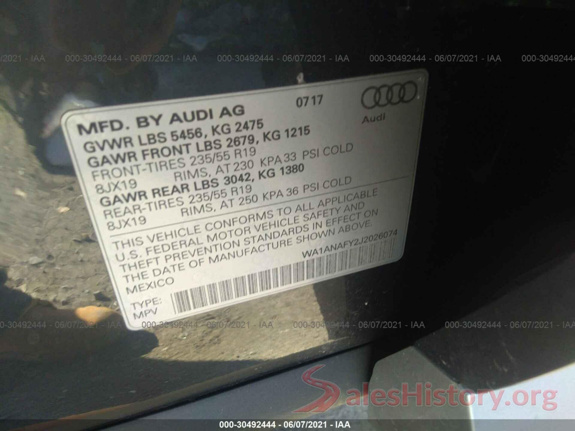 WA1ANAFY2J2026074 2018 AUDI Q5