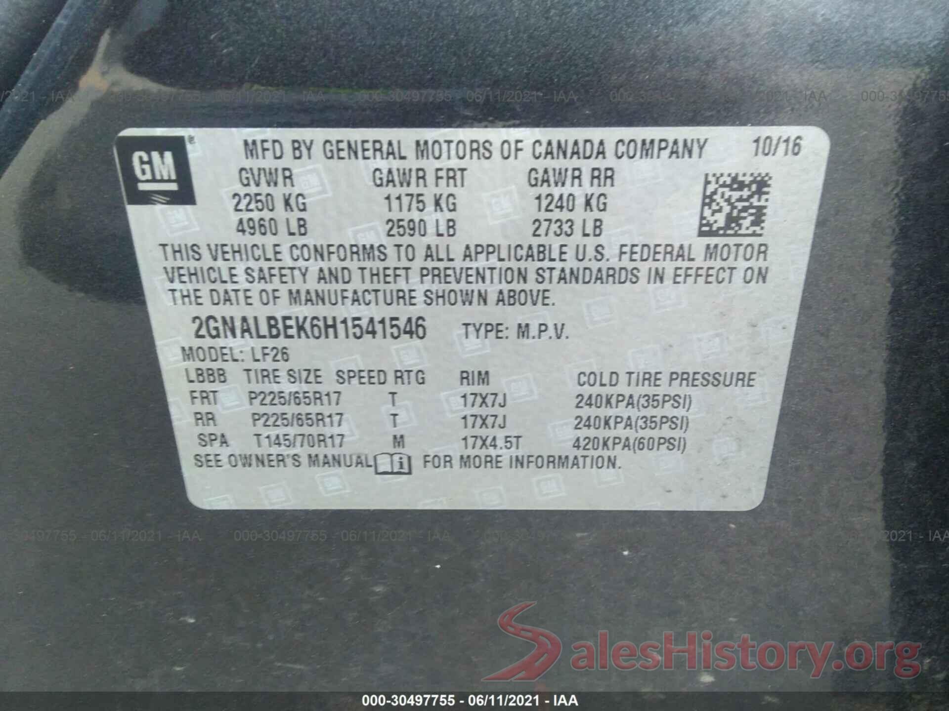 2GNALBEK6H1541546 2017 CHEVROLET EQUINOX