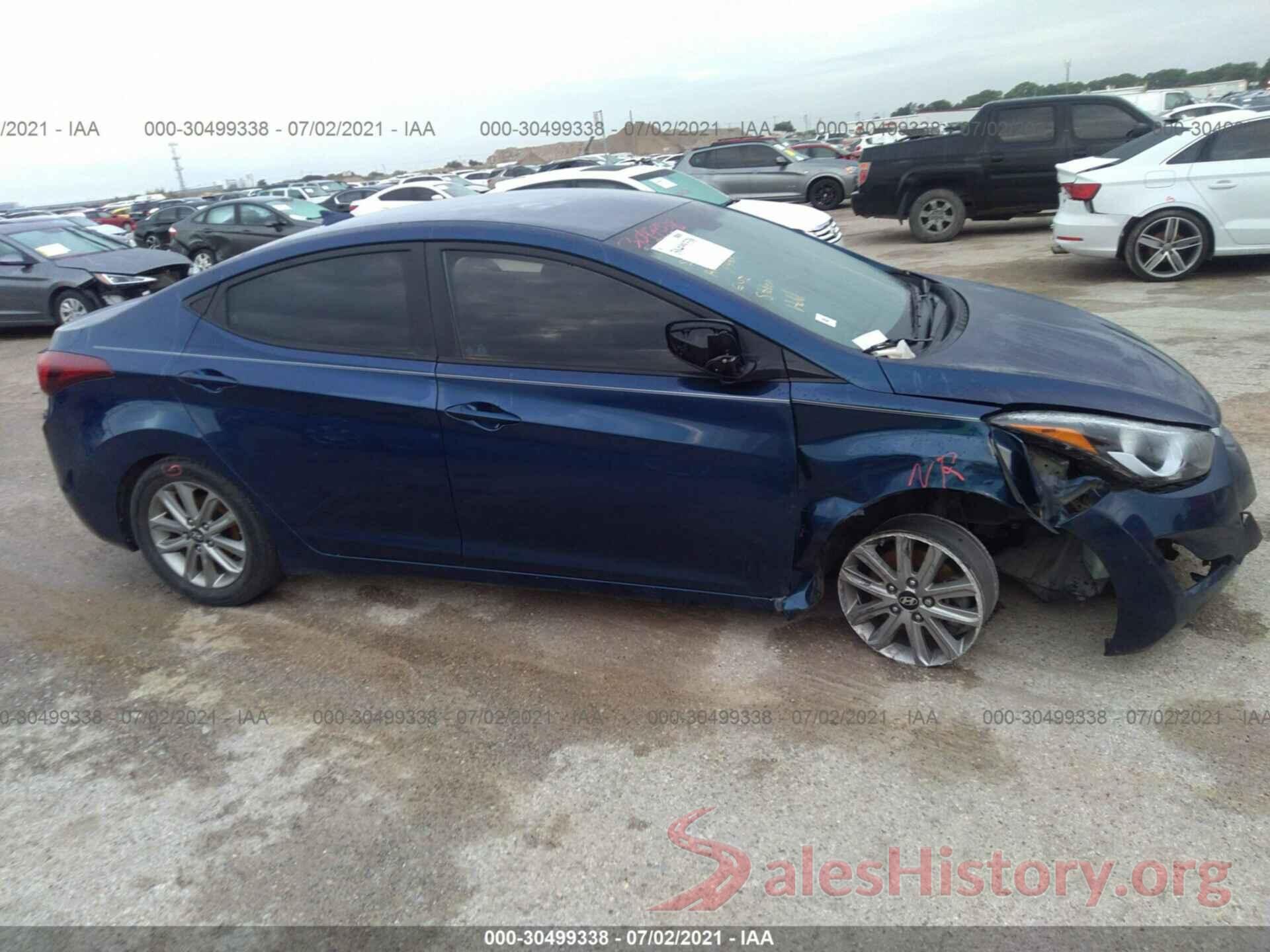 5NPDH4AE6GH710822 2016 HYUNDAI ELANTRA