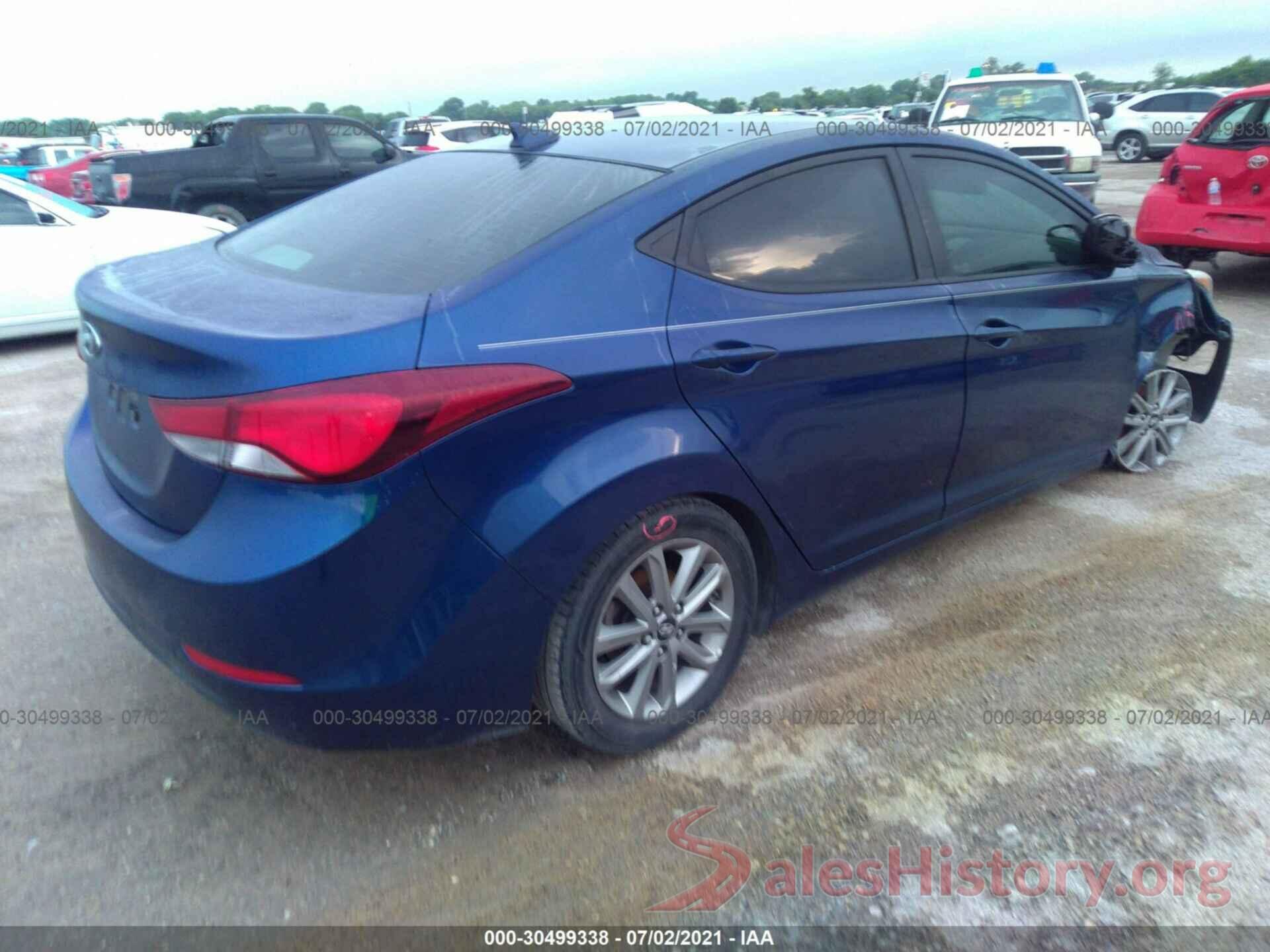 5NPDH4AE6GH710822 2016 HYUNDAI ELANTRA