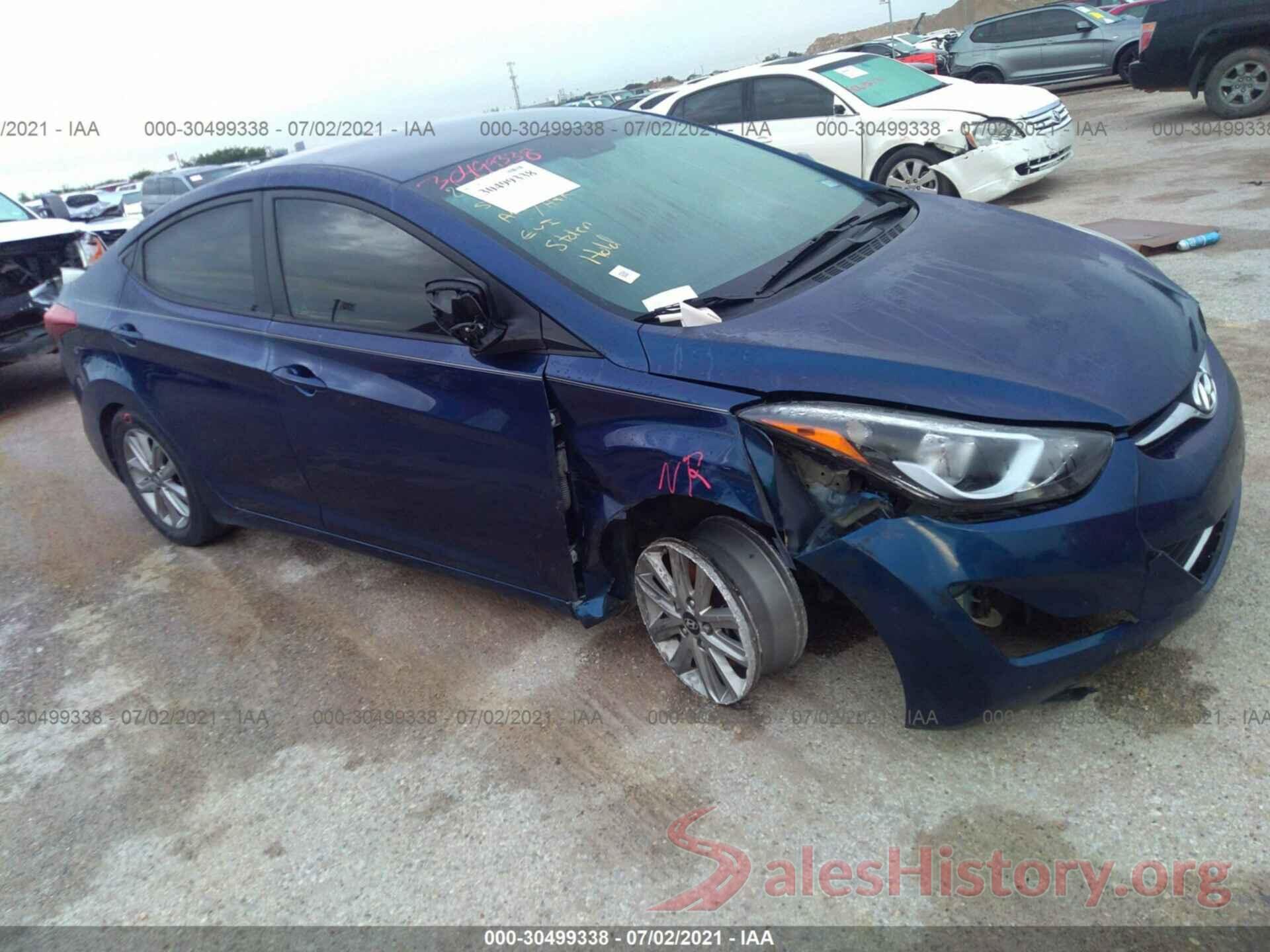 5NPDH4AE6GH710822 2016 HYUNDAI ELANTRA