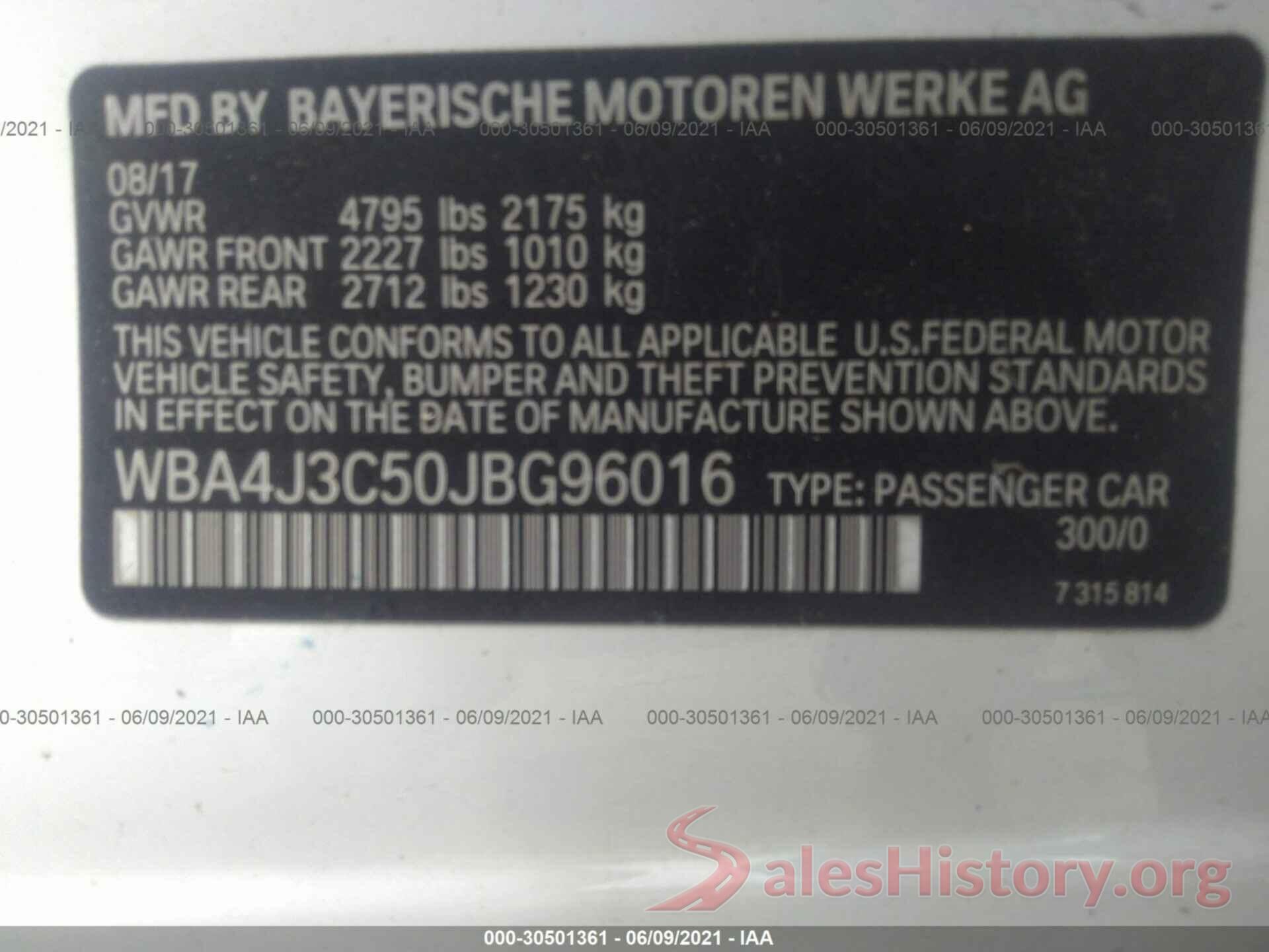 WBA4J3C50JBG96016 2018 BMW 4 SERIES