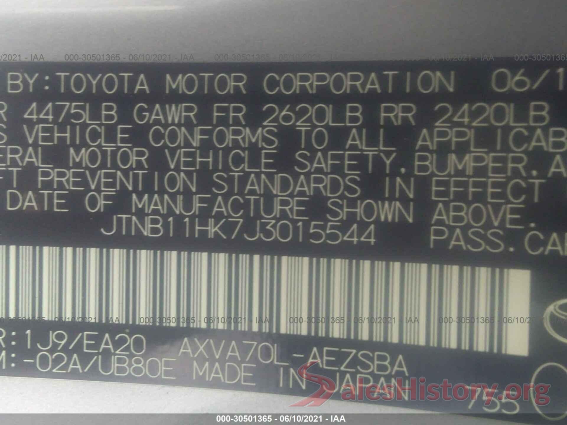 JTNB11HK7J3015544 2018 TOYOTA CAMRY