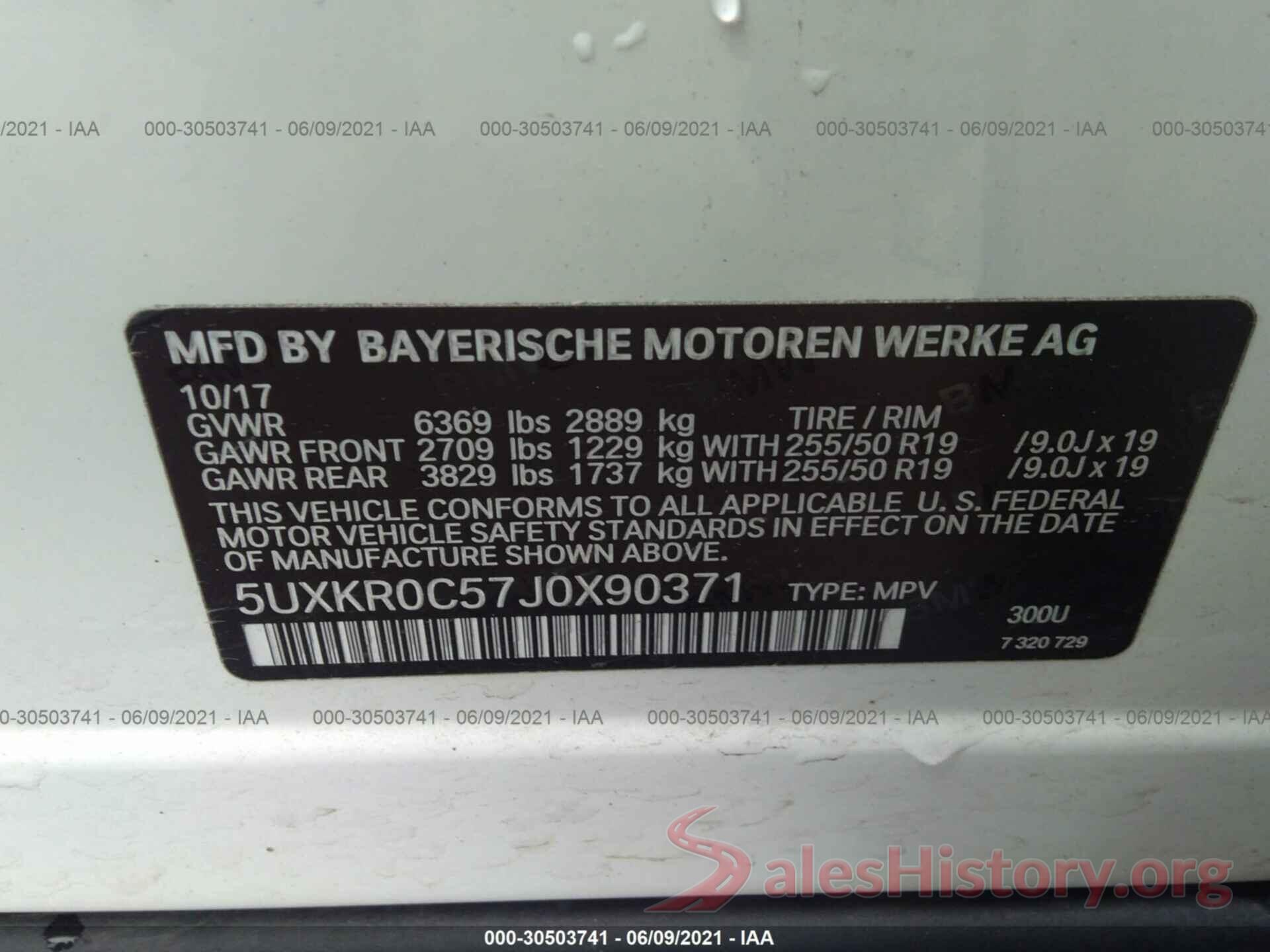 5UXKR0C57J0X90371 2018 BMW X5