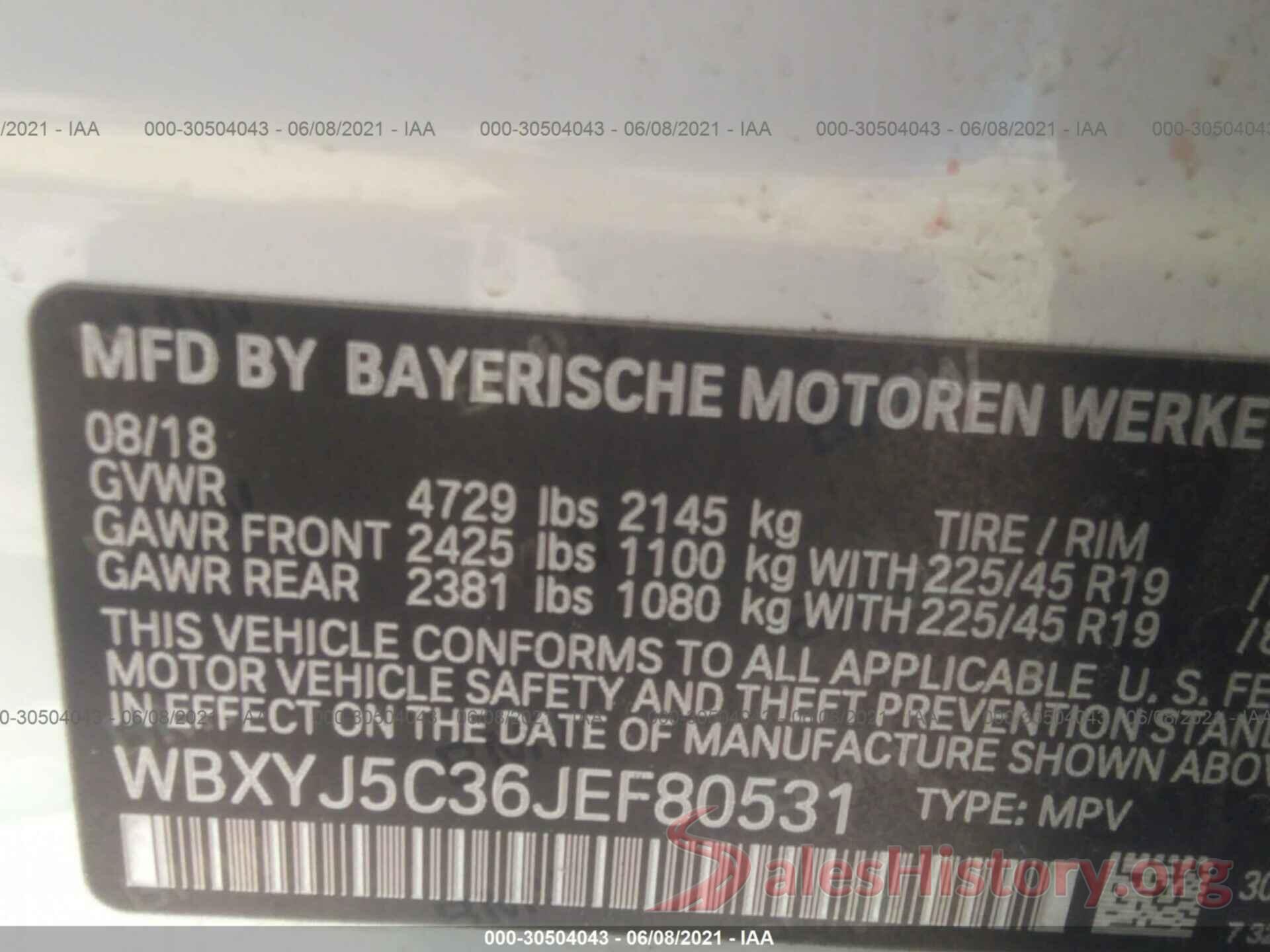 WBXYJ5C36JEF80531 2018 BMW X2