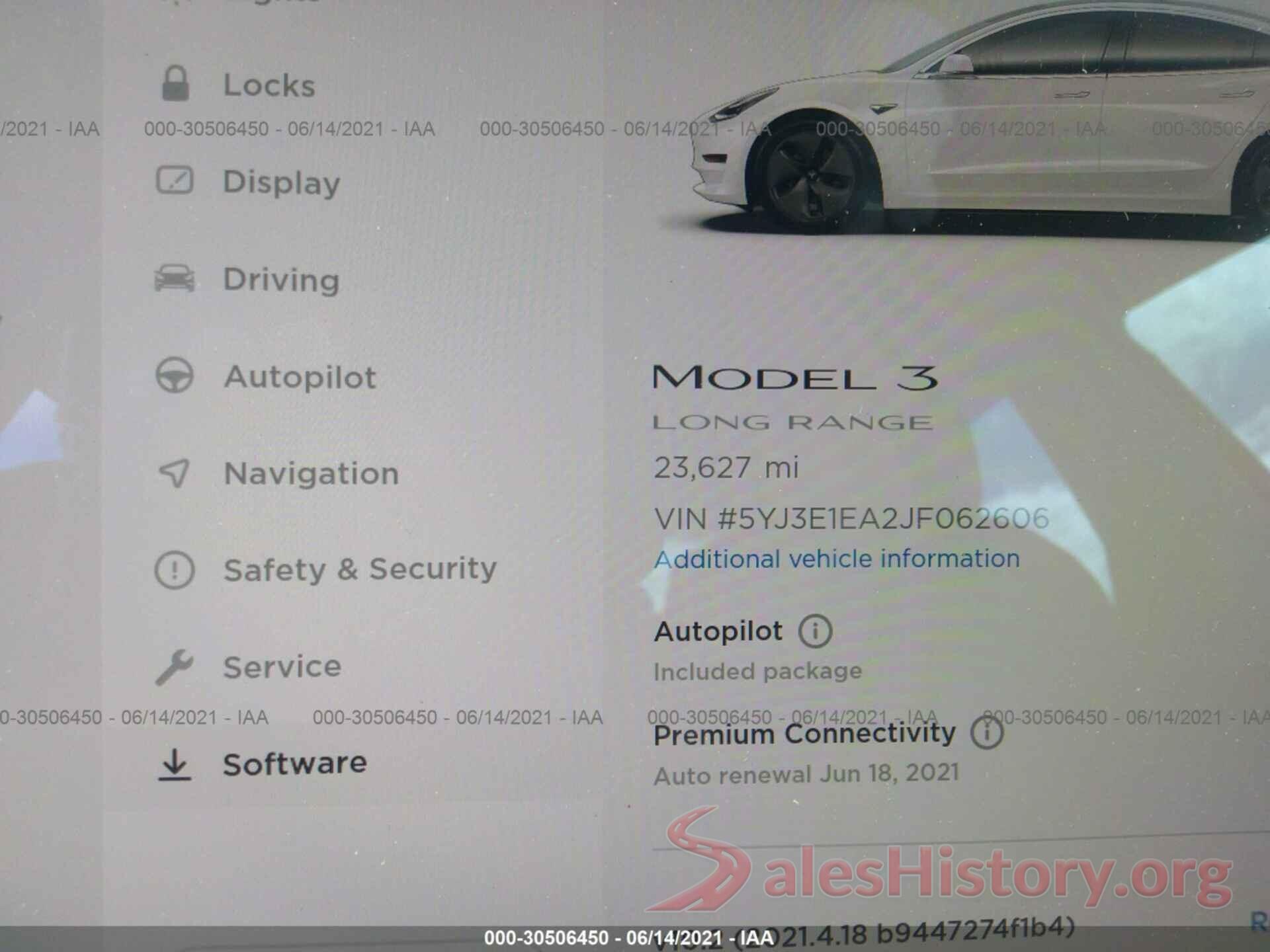 5YJ3E1EA2JF062606 2018 TESLA MODEL 3