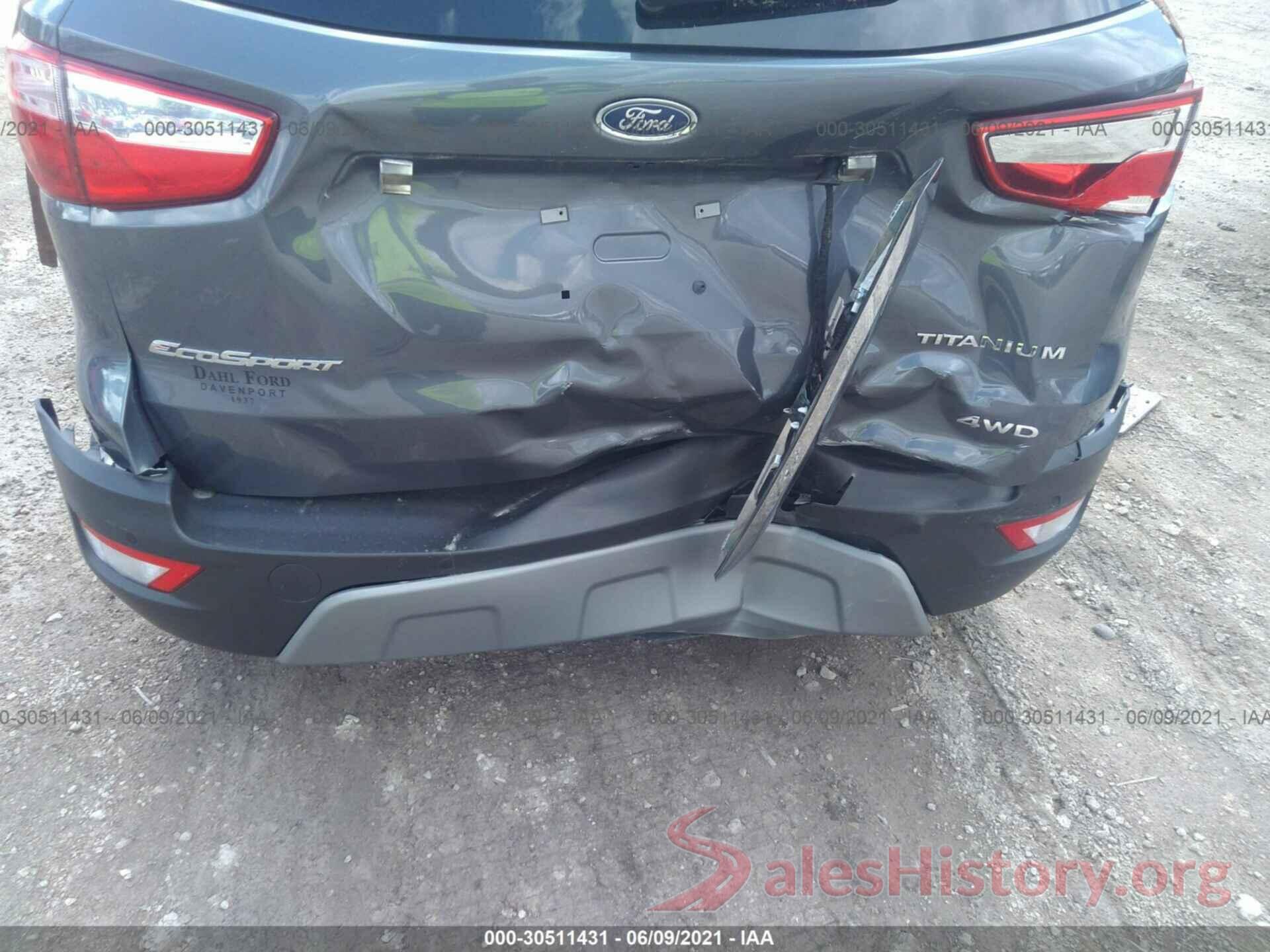 MAJ6S3KL7KC306892 2019 FORD ECOSPORT