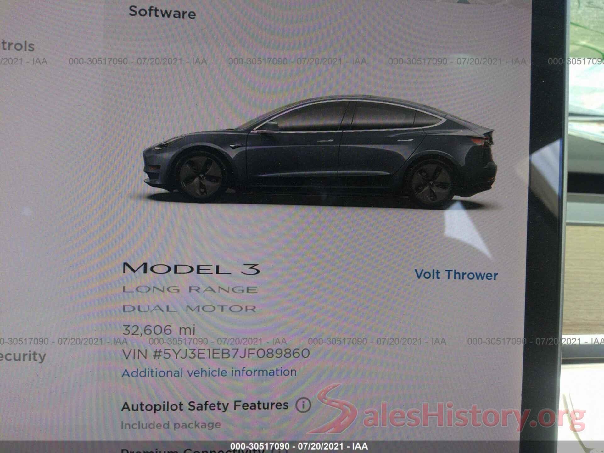 5YJ3E1EB7JF089860 2018 TESLA MODEL 3