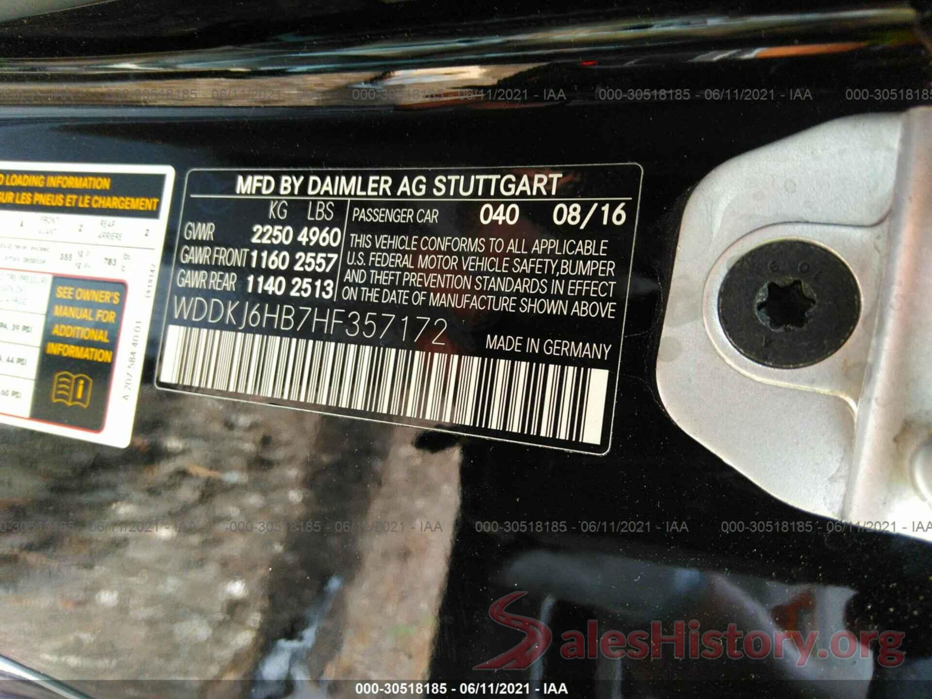 WDDKJ6HB7HF357172 2017 MERCEDES-BENZ E-CLASS