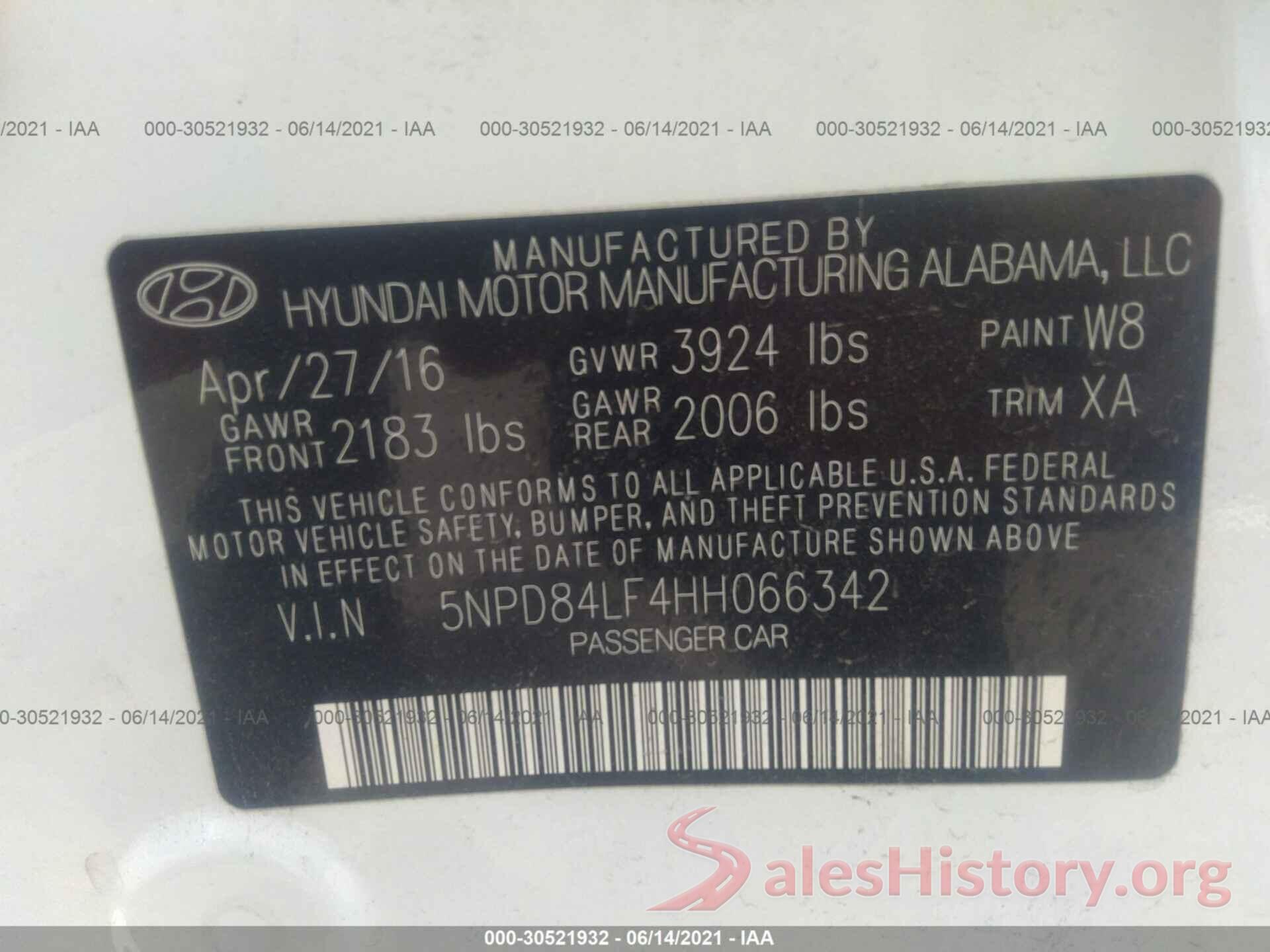 5NPD84LF4HH066342 2017 HYUNDAI ELANTRA