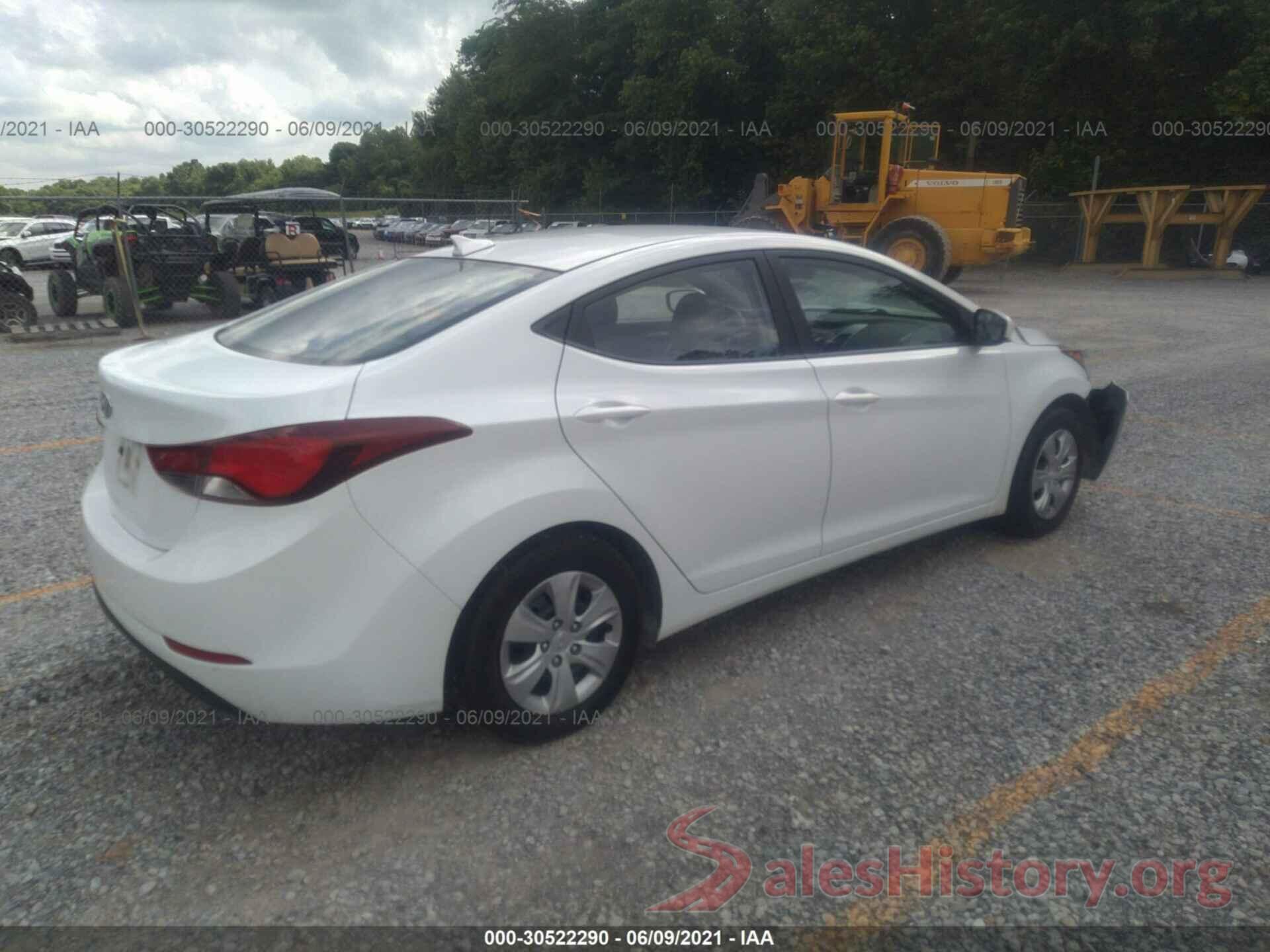 5NPDH4AE6GH777498 2016 HYUNDAI ELANTRA