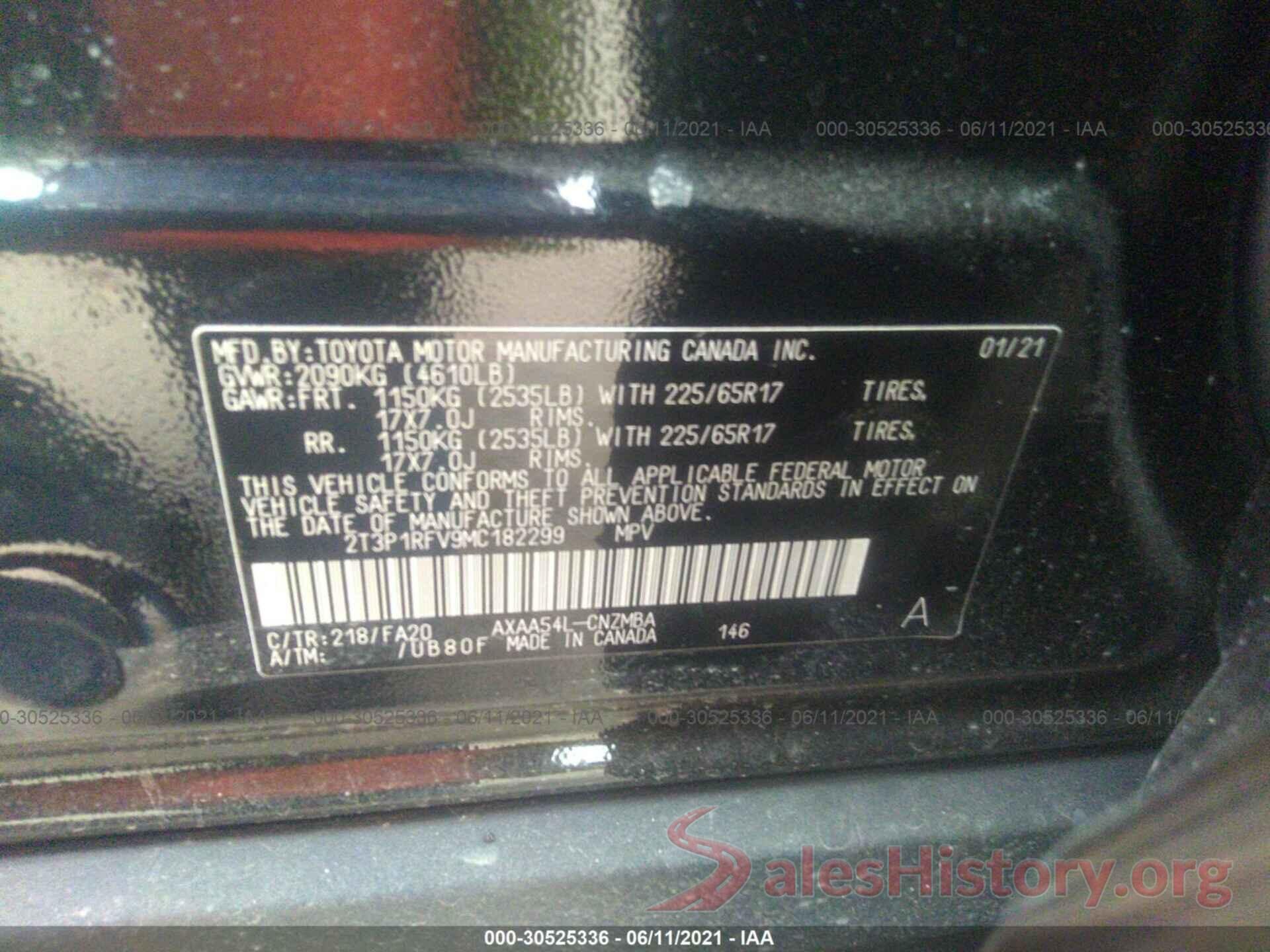 2T3P1RFV9MC182299 2021 TOYOTA RAV4