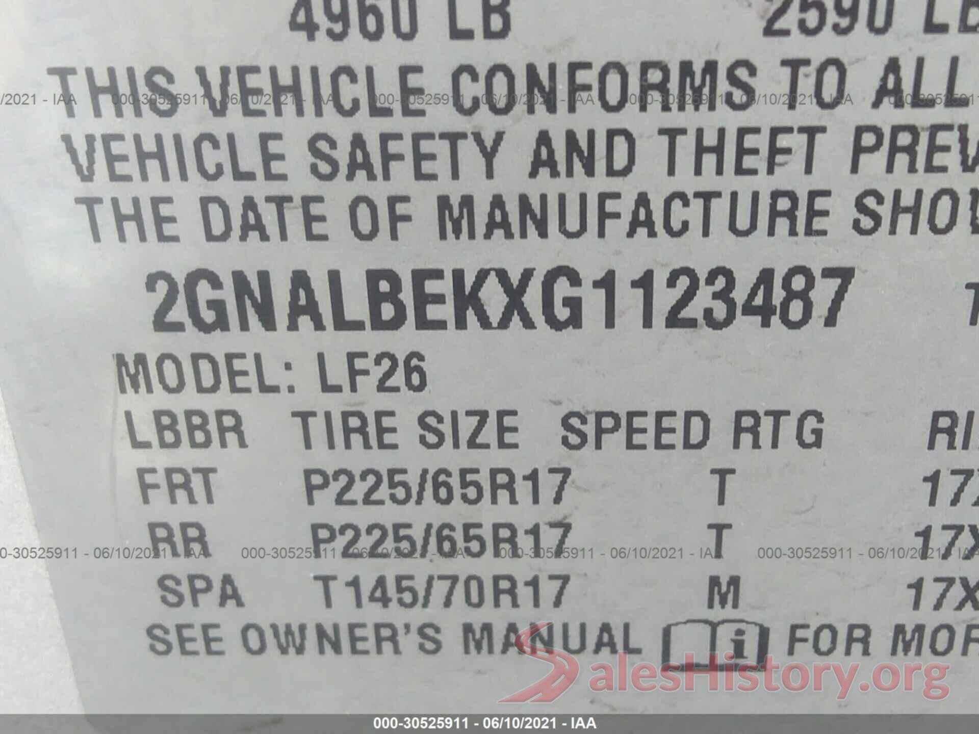 2GNALBEKXG1123487 2016 CHEVROLET EQUINOX