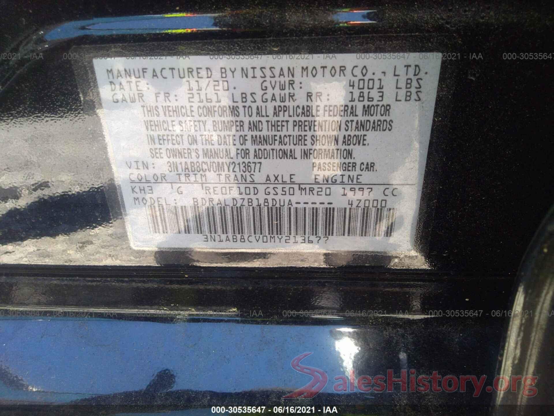 3N1AB8CV0MY213677 2021 NISSAN SENTRA