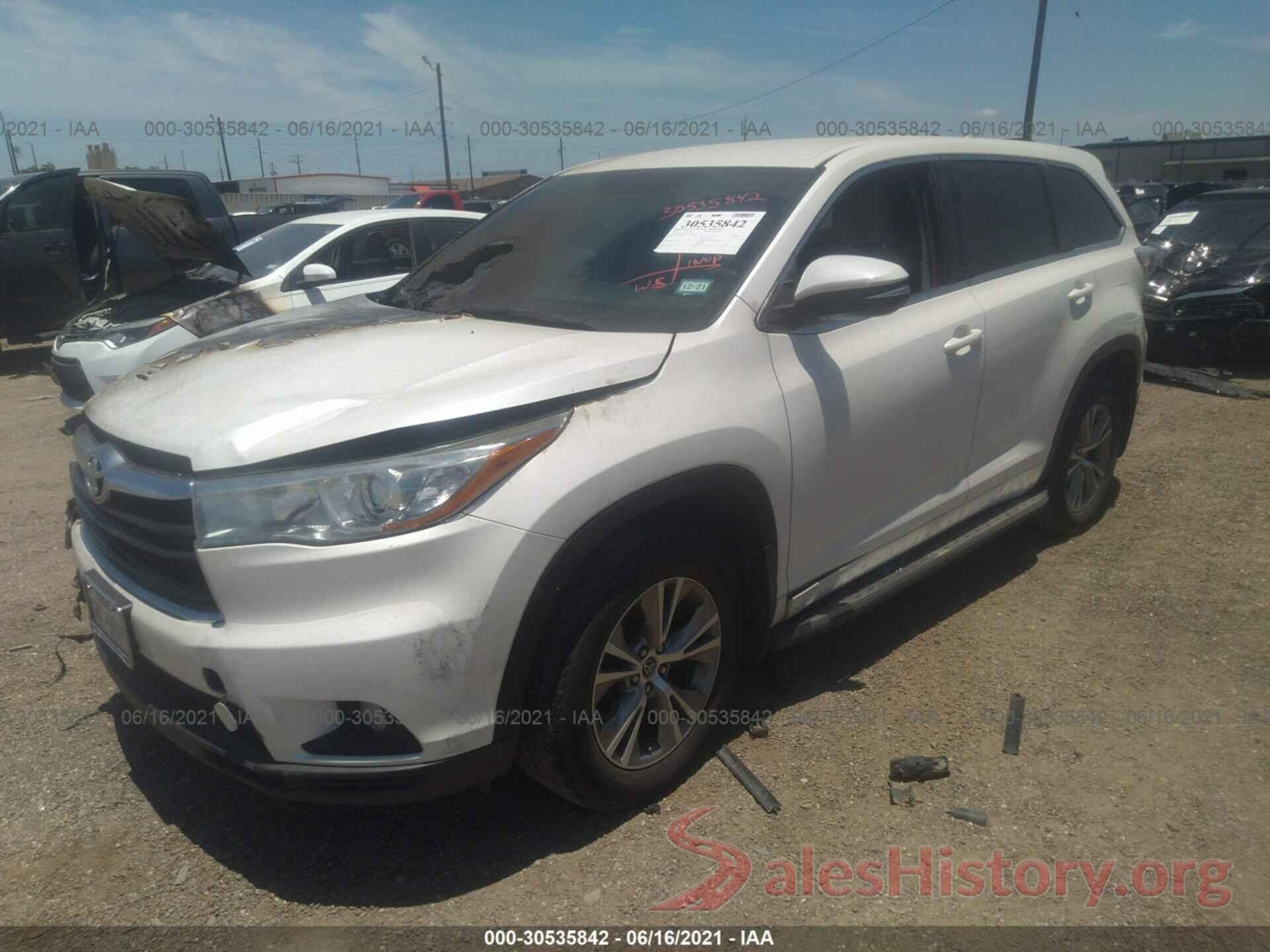 5TDZKRFHXGS124058 2016 TOYOTA HIGHLANDER