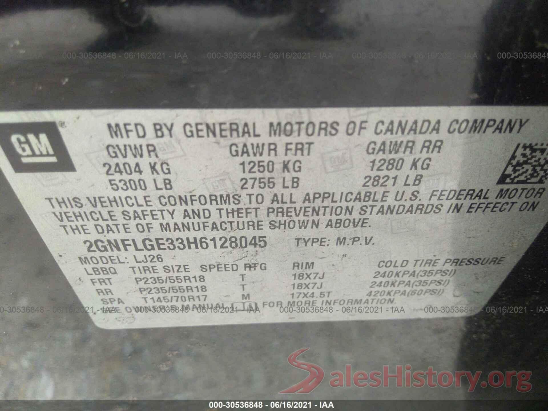 2GNFLGE33H6128045 2017 CHEVROLET EQUINOX