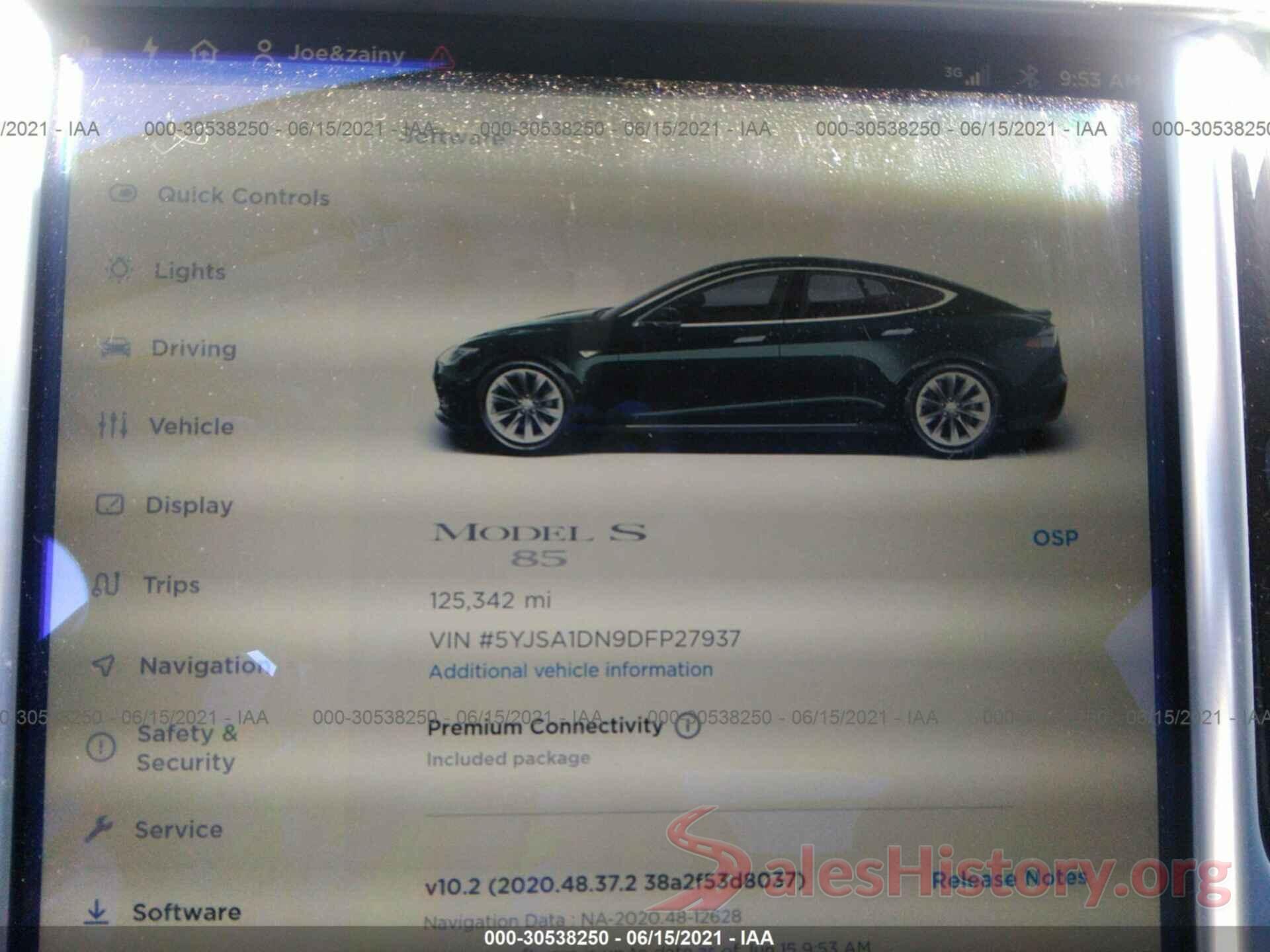 5YJSA1DN9DFP27937 2013 TESLA MODEL S