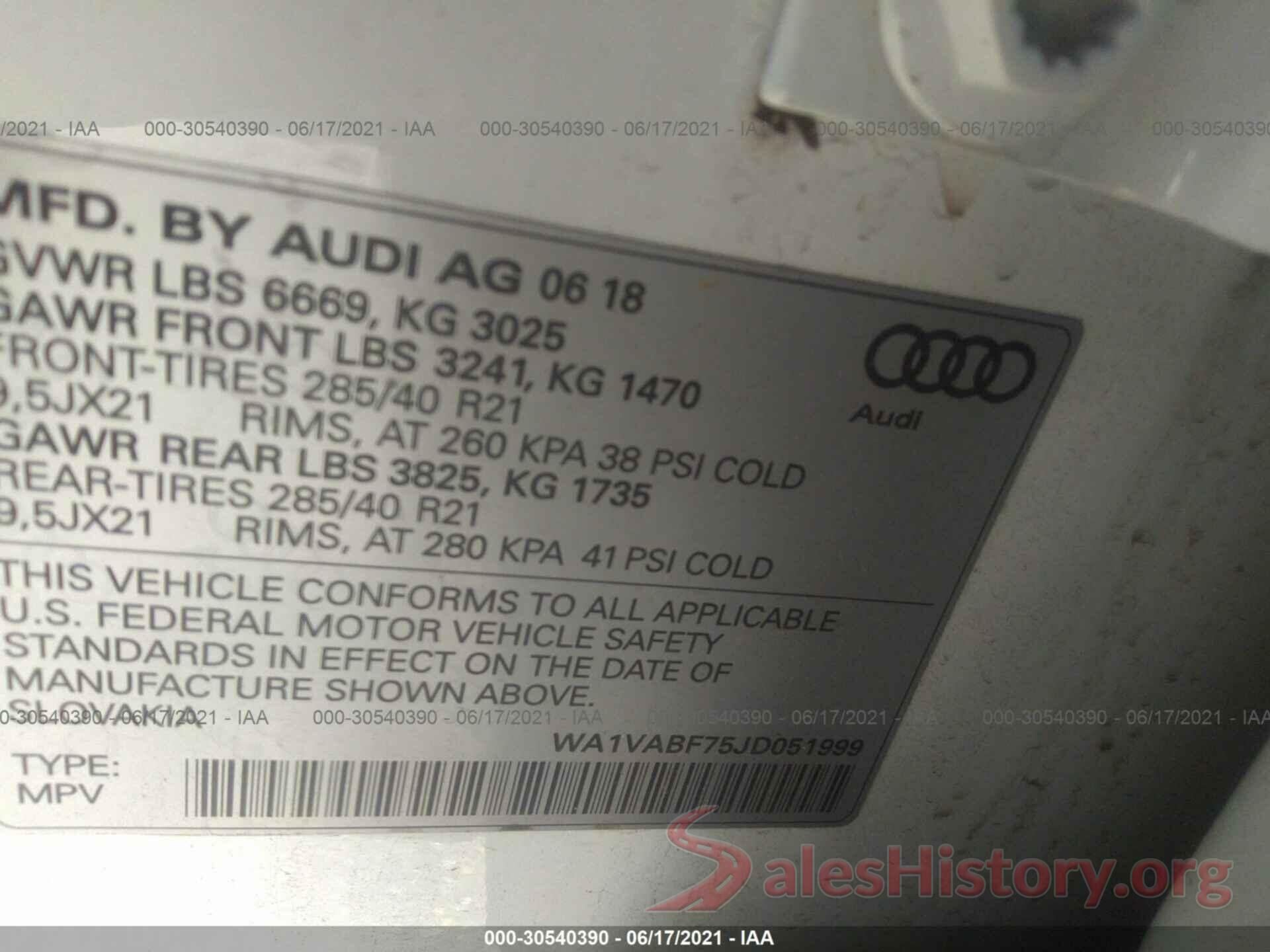 WA1VABF75JD051999 2018 AUDI Q7