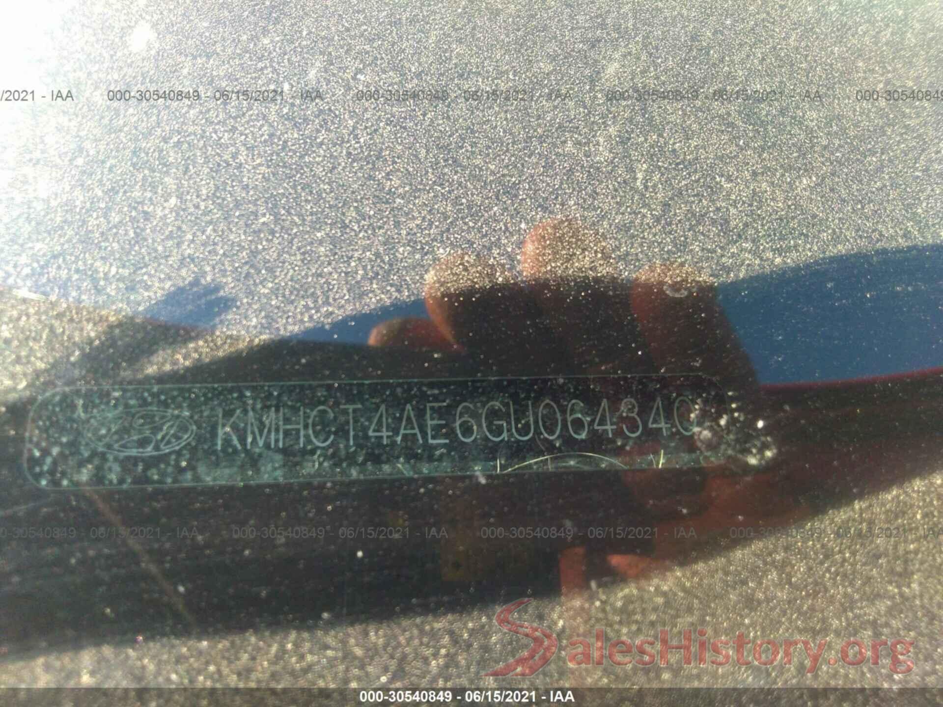 KMHCT4AE6GU064340 2016 HYUNDAI ACCENT