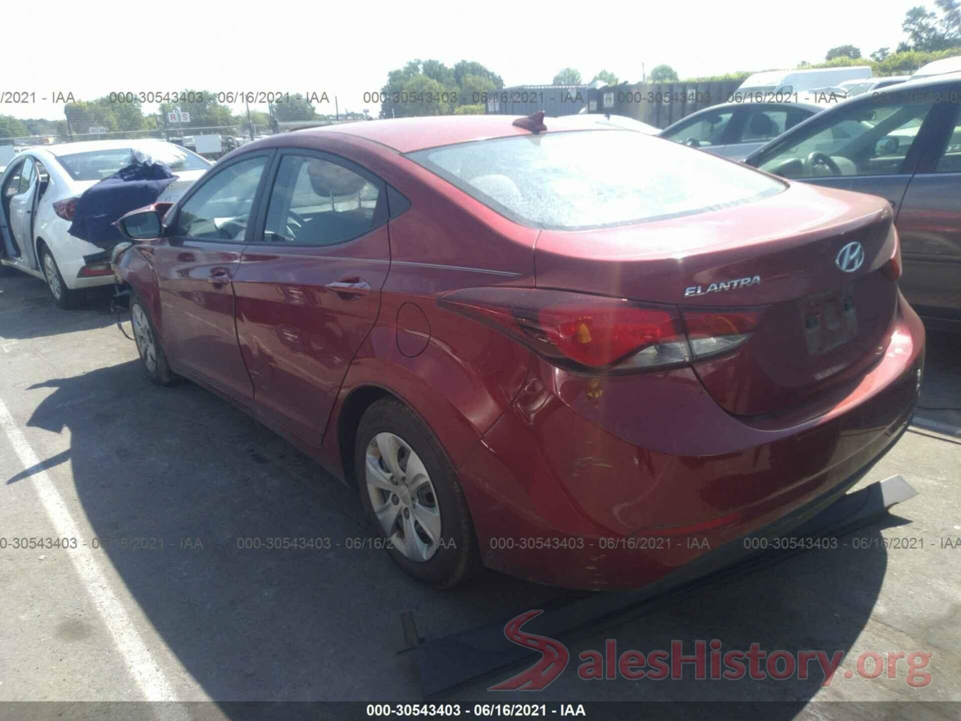 5NPDH4AE9GH669022 2016 HYUNDAI ELANTRA