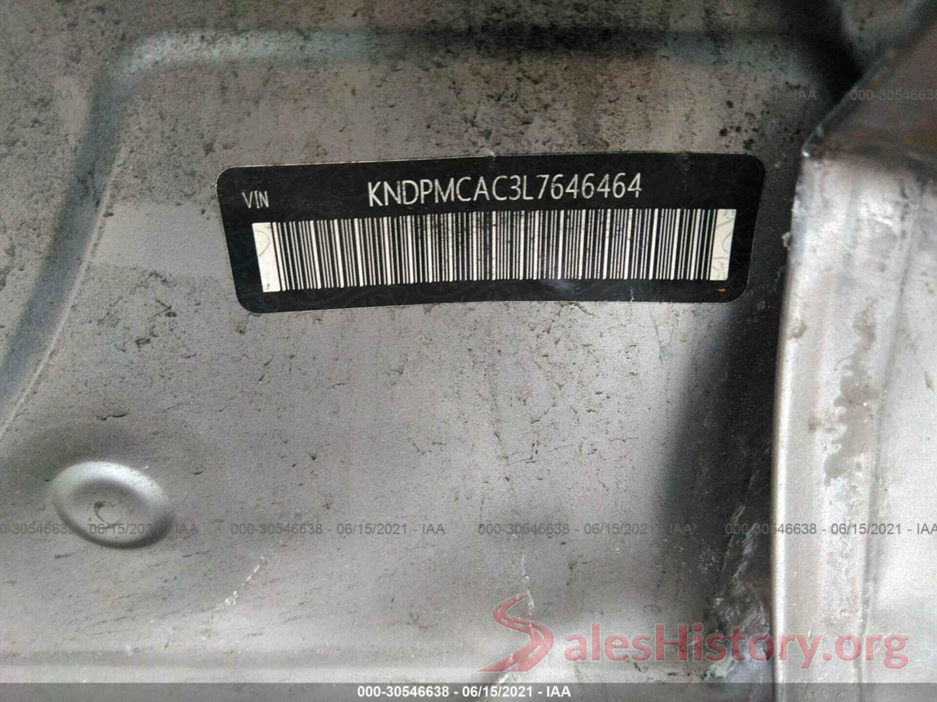 KNDPMCAC3L7646464 2020 KIA SPORTAGE