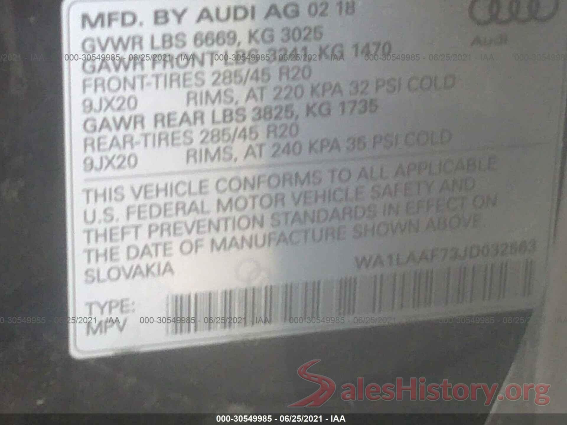 WA1LAAF73JD032563 2018 AUDI Q7