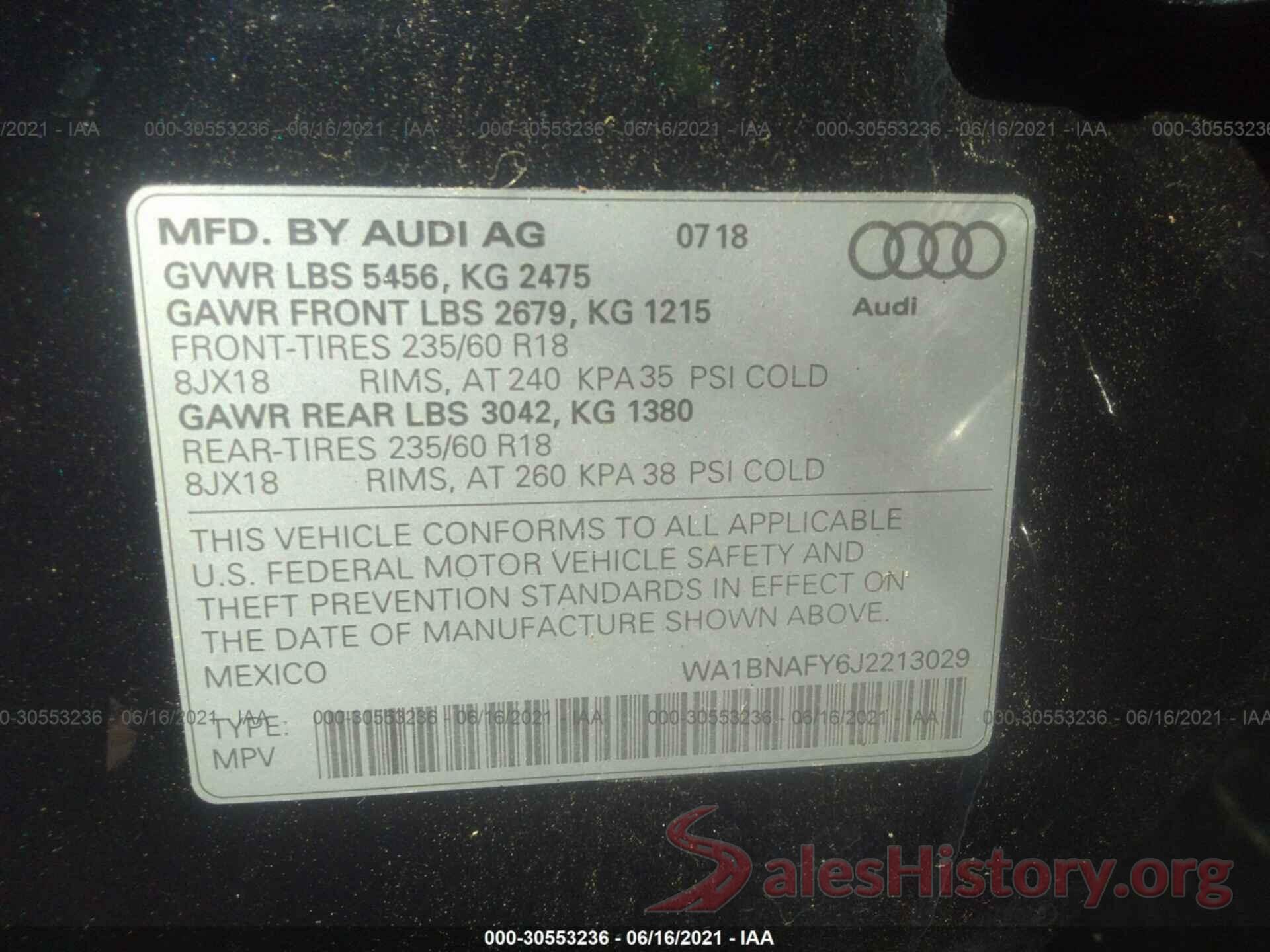 WA1BNAFY6J2213029 2018 AUDI Q5