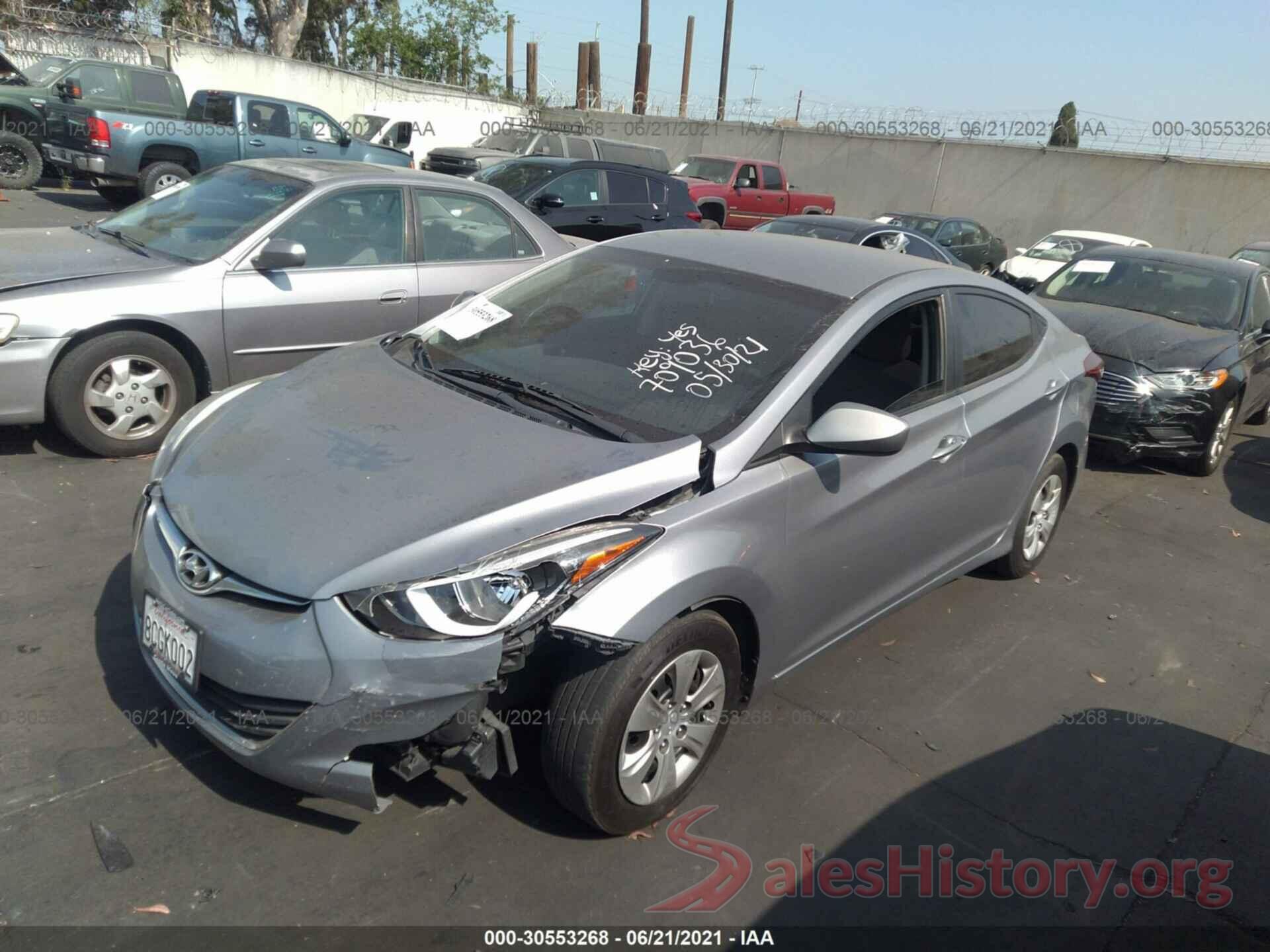 5NPDH4AE2GH709036 2016 HYUNDAI ELANTRA