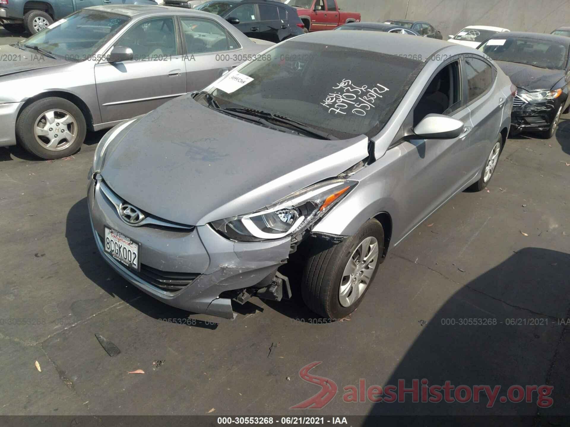 5NPDH4AE2GH709036 2016 HYUNDAI ELANTRA