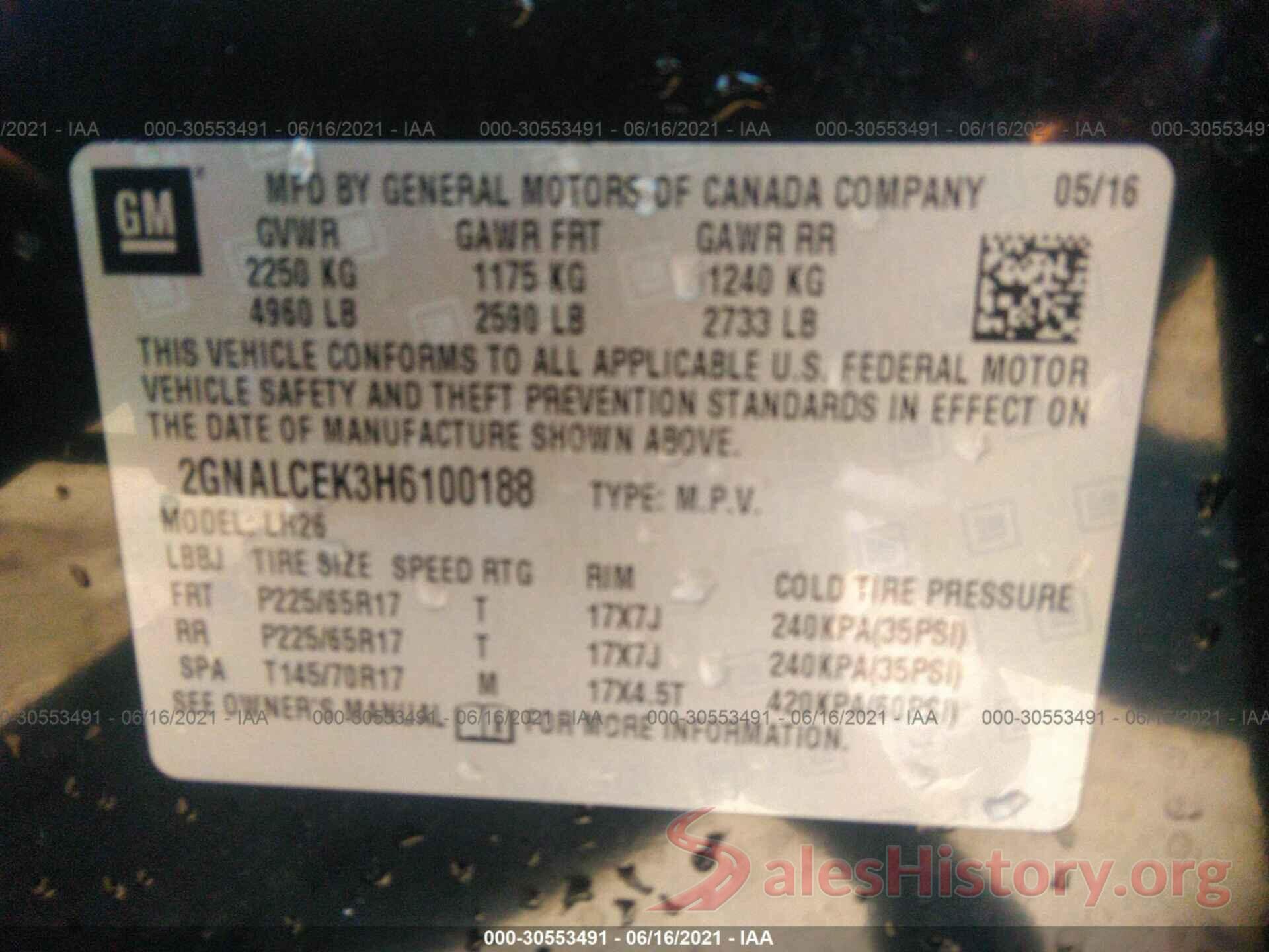 2GNALCEK3H6100188 2017 CHEVROLET EQUINOX