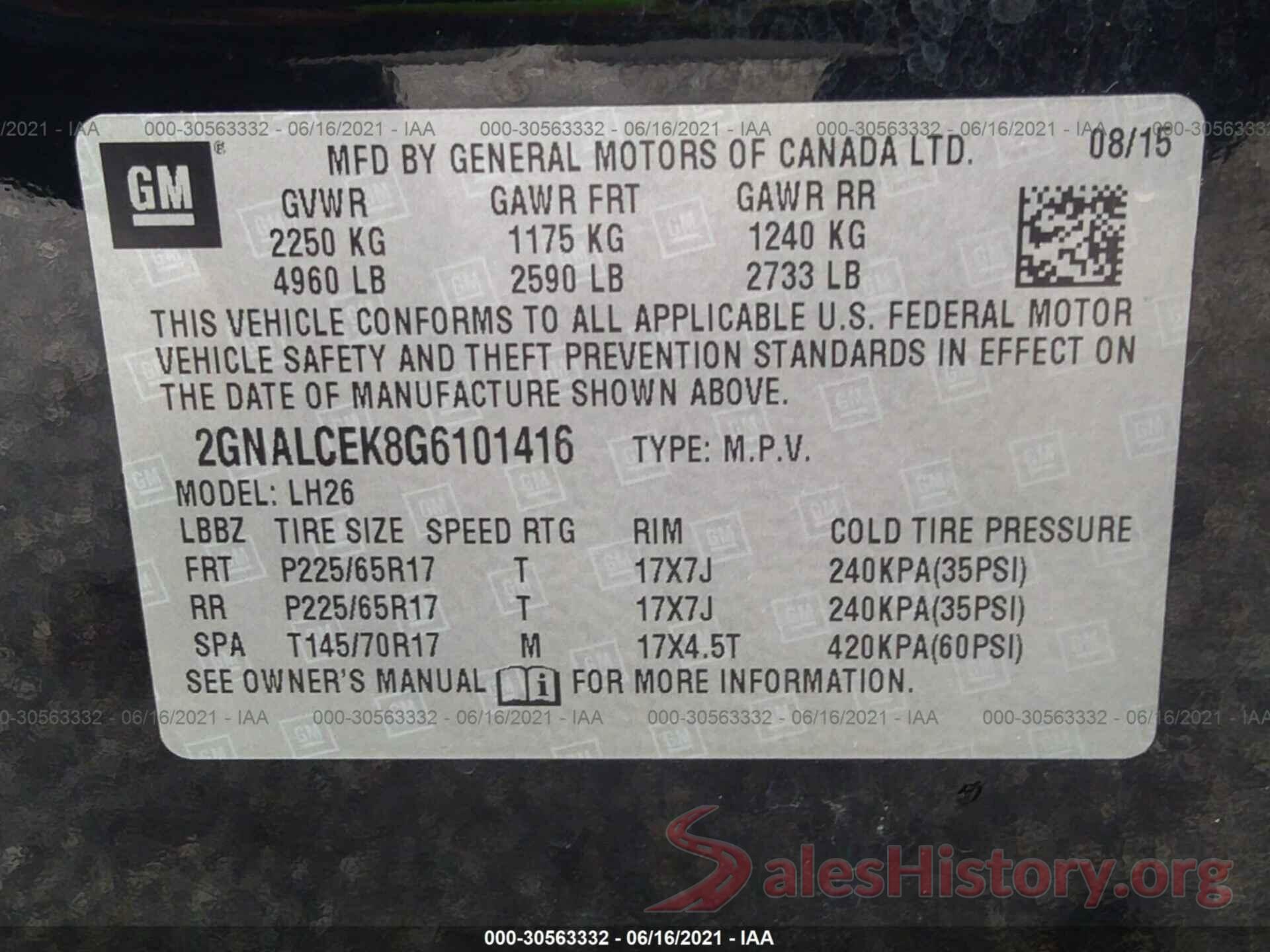 2GNALCEK8G6101416 2016 CHEVROLET EQUINOX