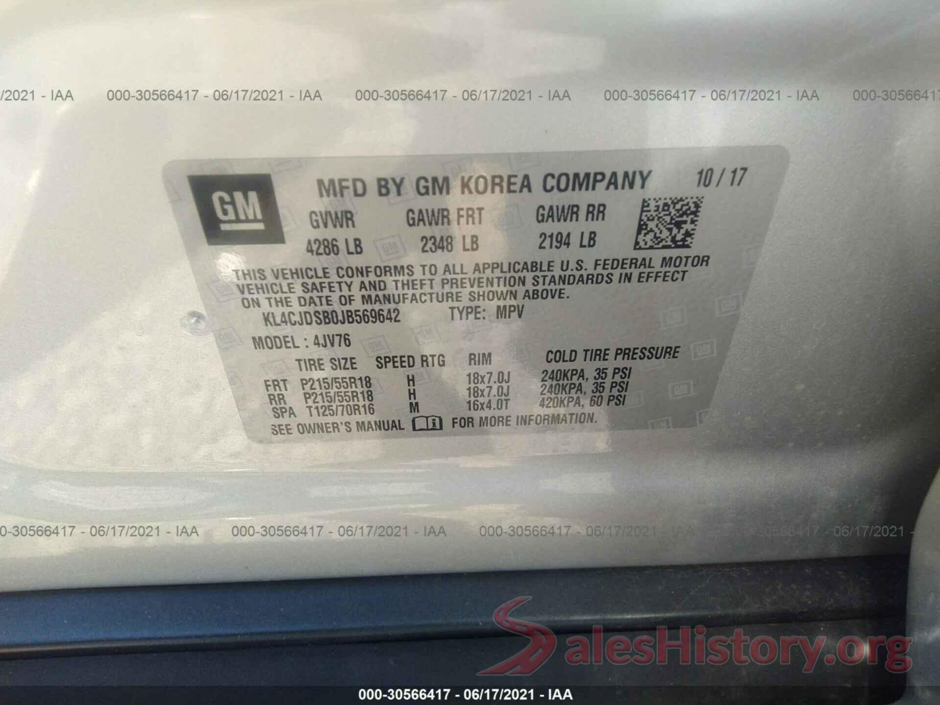 KL4CJDSB0JB569642 2018 BUICK ENCORE