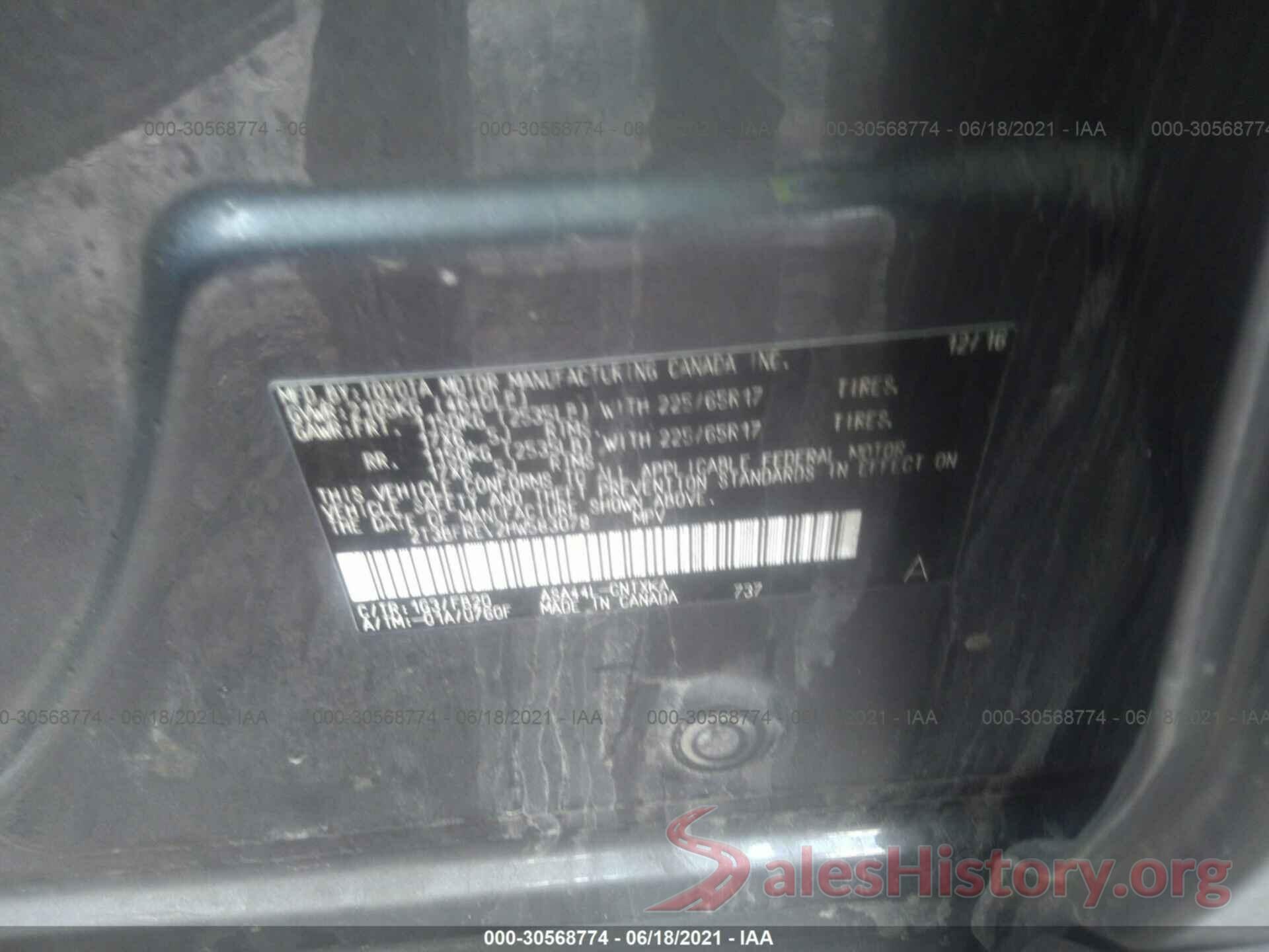 2T3BFREV2HW583078 2017 TOYOTA RAV4