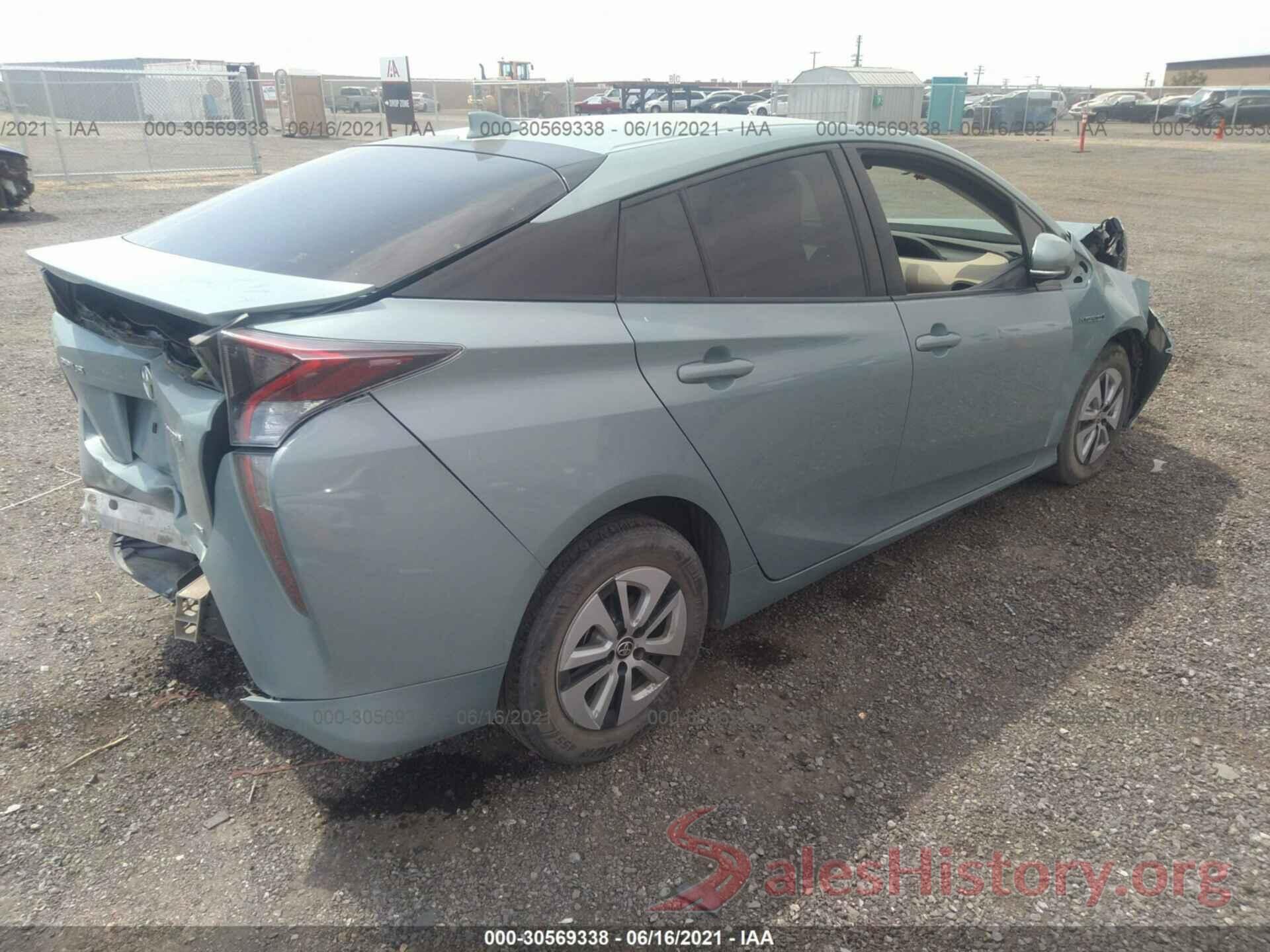 JTDKARFU5G3018829 2016 TOYOTA PRIUS