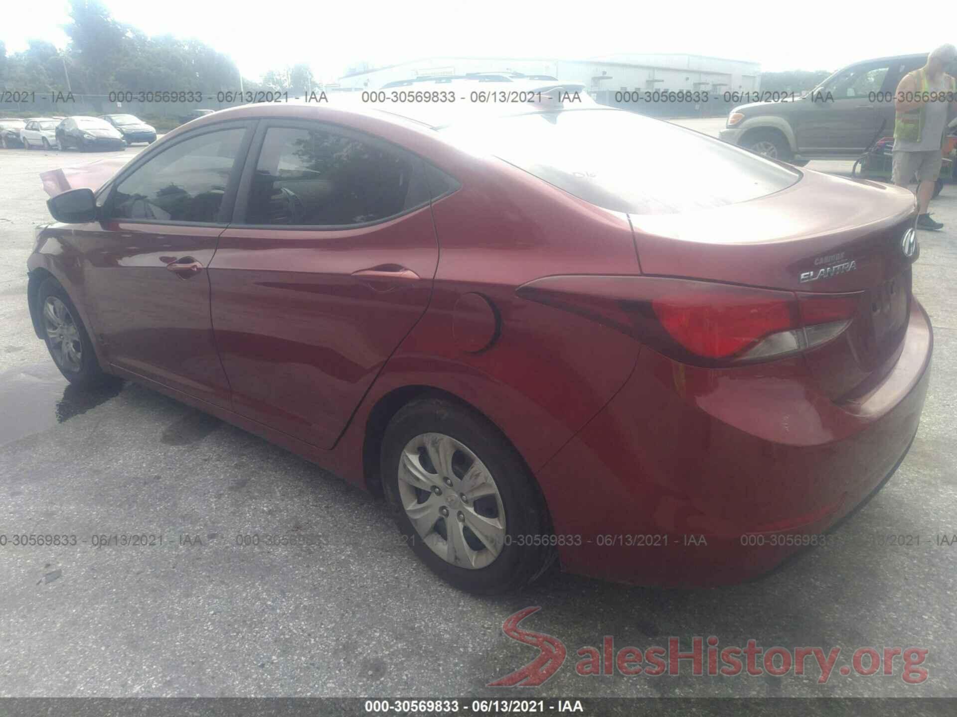 5NPDH4AE9GH786986 2016 HYUNDAI ELANTRA