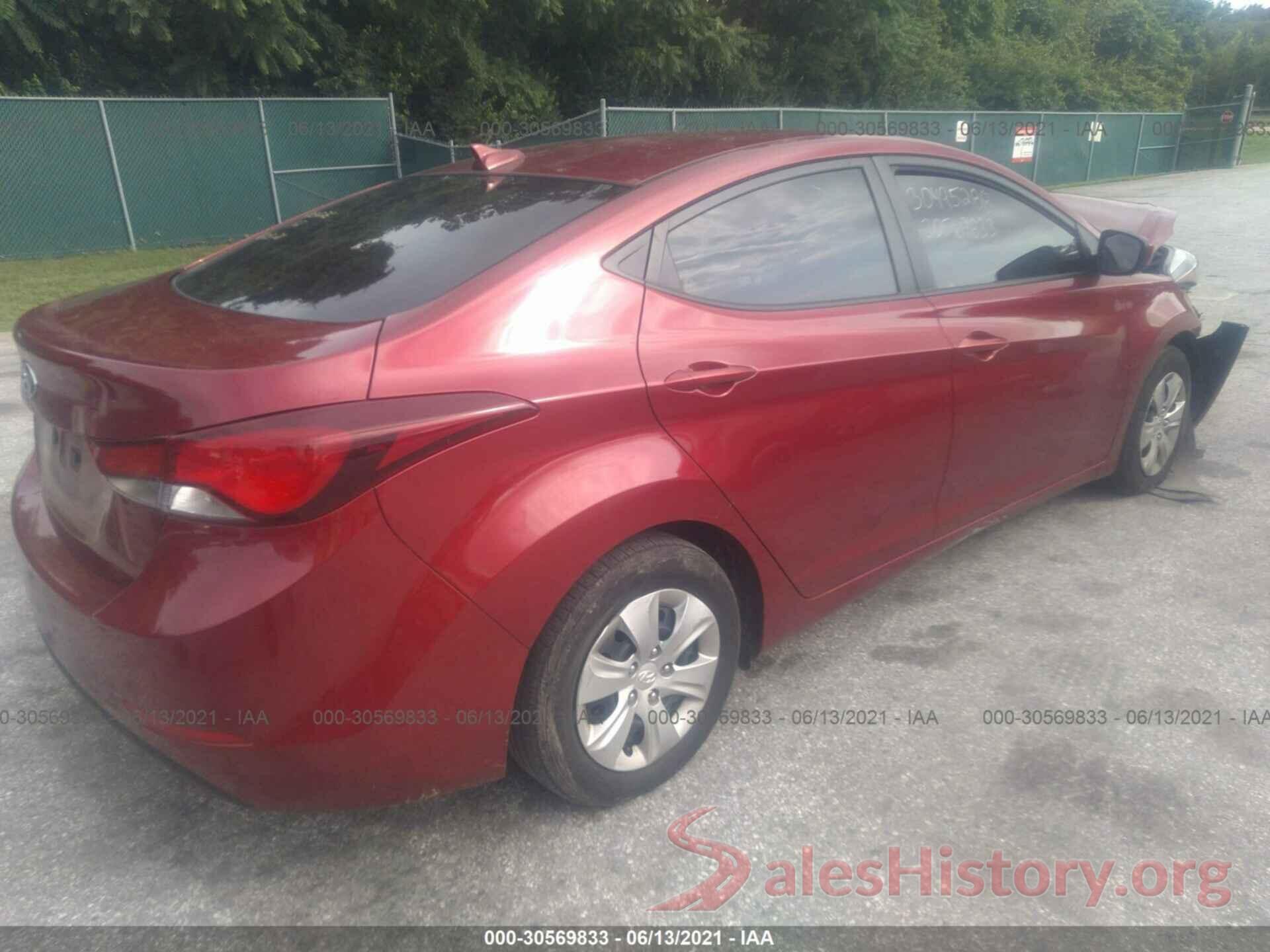 5NPDH4AE9GH786986 2016 HYUNDAI ELANTRA