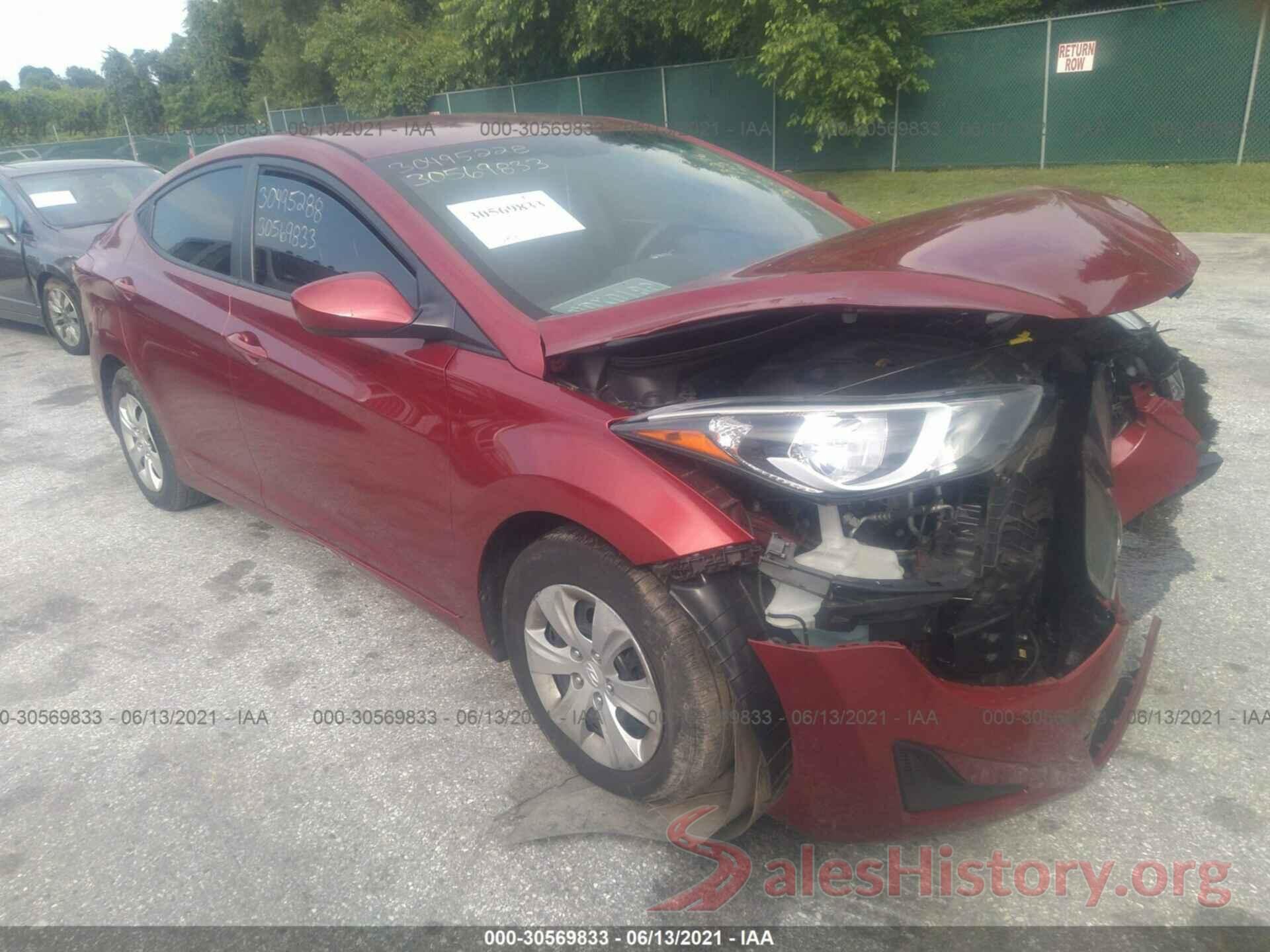 5NPDH4AE9GH786986 2016 HYUNDAI ELANTRA